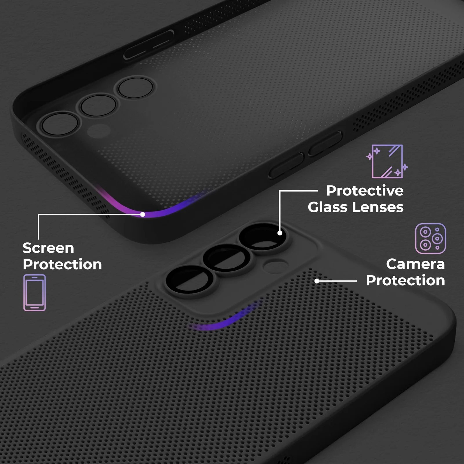 DL3 Mobilak PC Protective Case for Honor 200 5G with Camera Protection and Shockproof Design - Black
