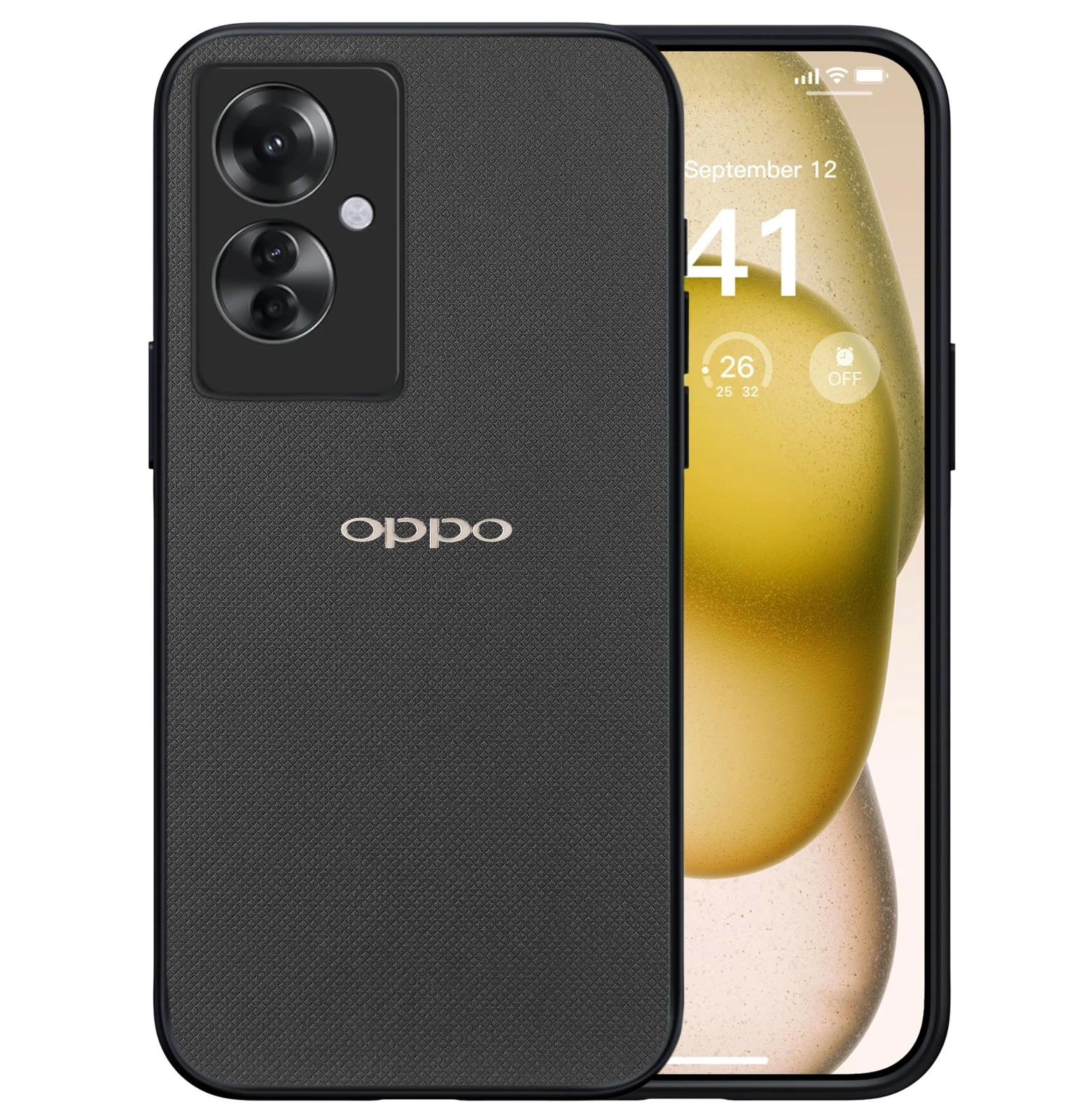 Dl3 Mobilak Compatible with Oppo Reno11 F 5G | Oppo Reno 11F 5G Case Dual Layer Heavy Duty Cell Phone Protective Cover Shockproof Rugged with Non-Slip Textured - Black