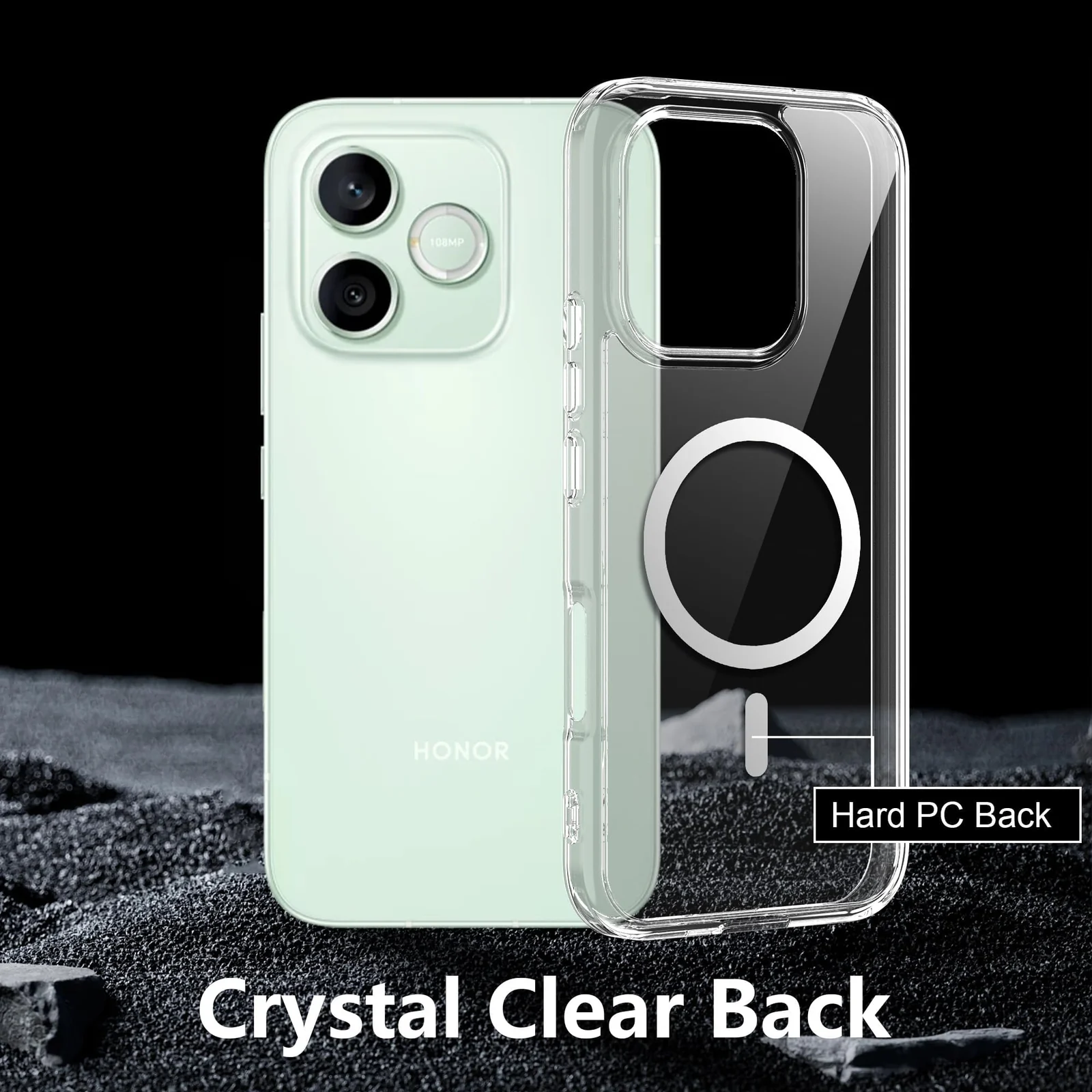 MOBIGON Slim Magnetic MagSafe-Compatible Phone Case for HONOR 600 Lite, Clear