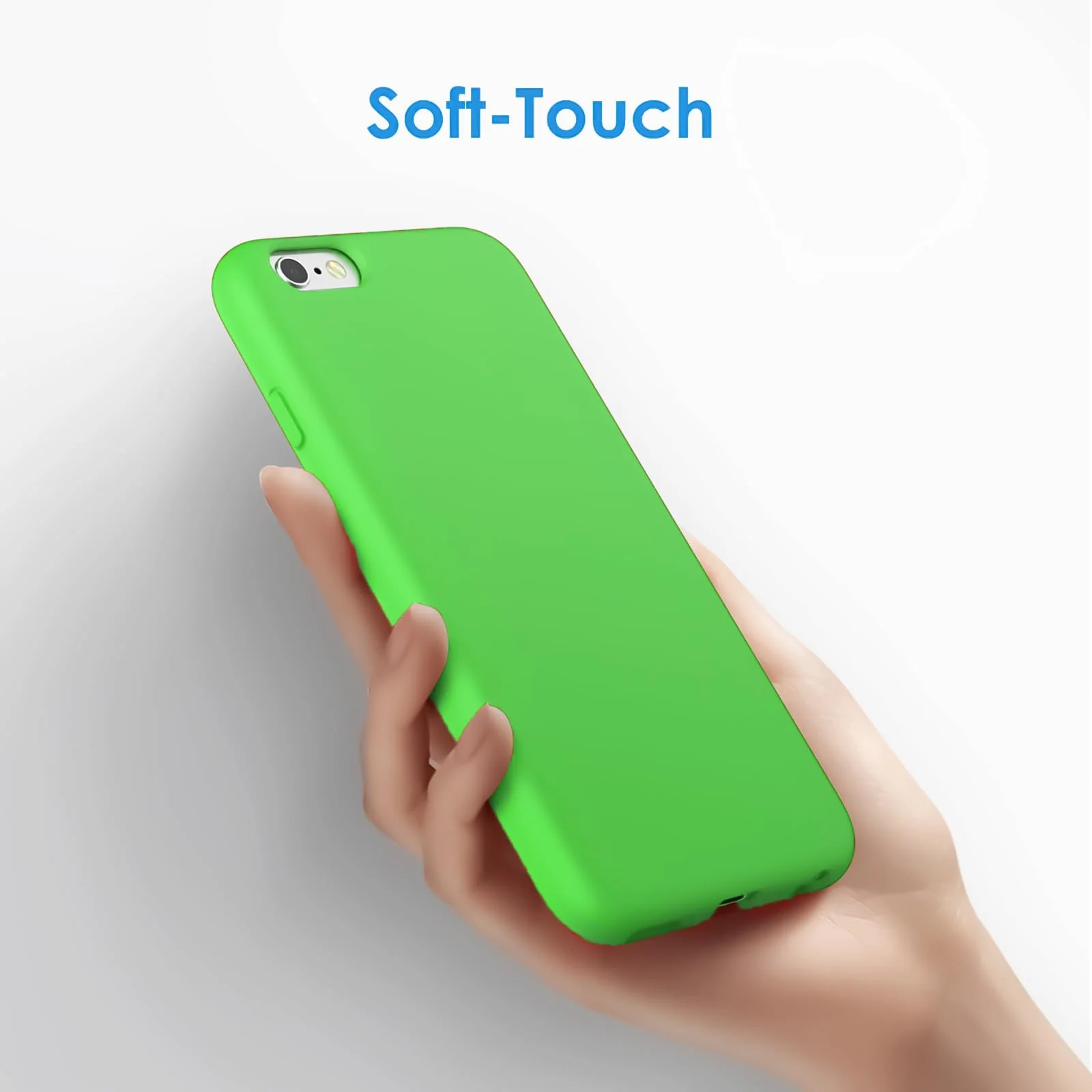 DL3 Mobilak Compatible with iPhone 6 / 6S Case, Liquid Silicone Case, Full Body Protective Cover, Shockproof, Slim Phone Case, Anti-Scratch Soft Microfiber Lining - Neon Green