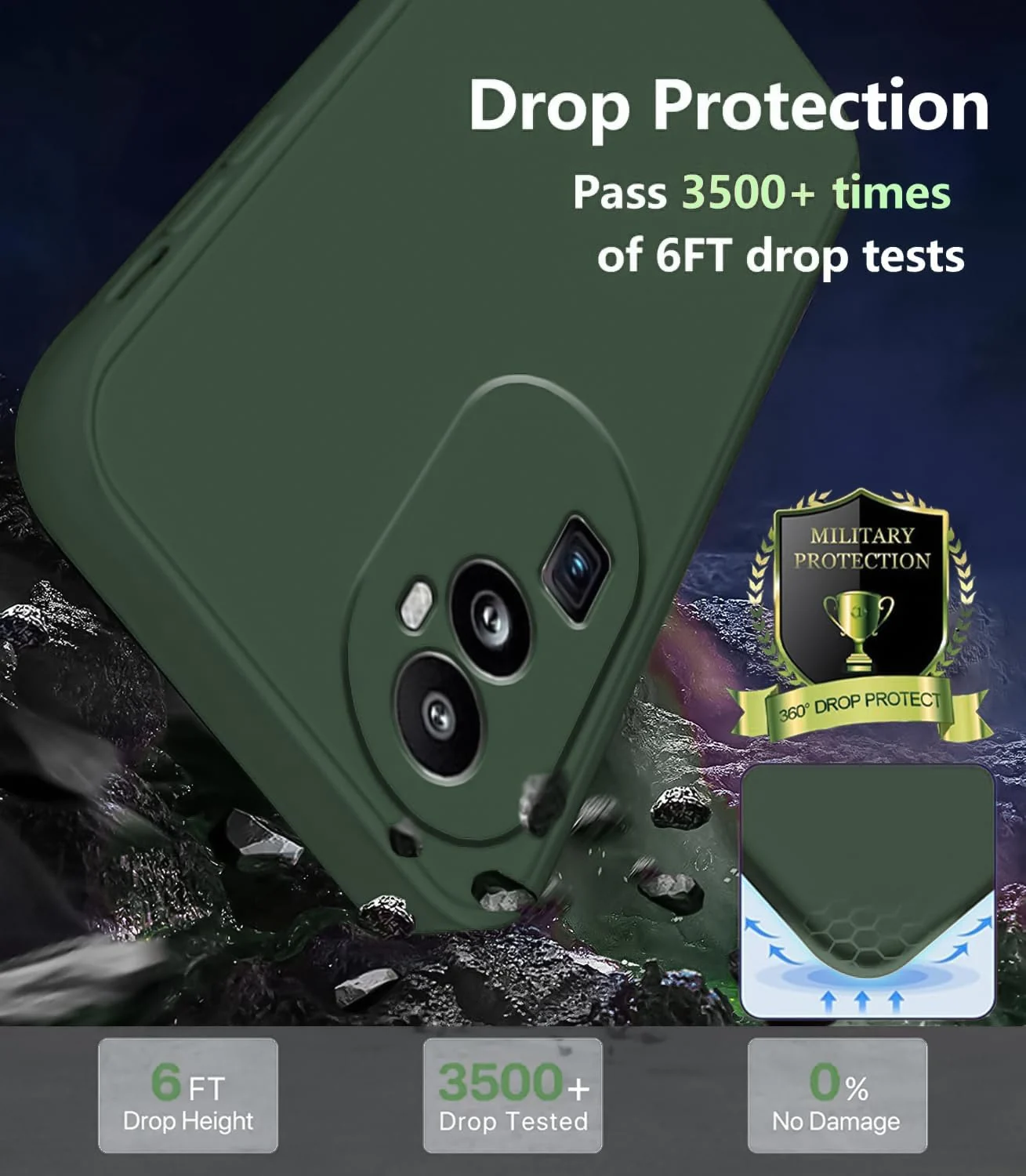 DL3 Mobilak Liquid Silicone Protective Case with Soft Microfiber Lining with Full Camera Protection for OPPO Reno 10 Pro+ Plus 5G - Green