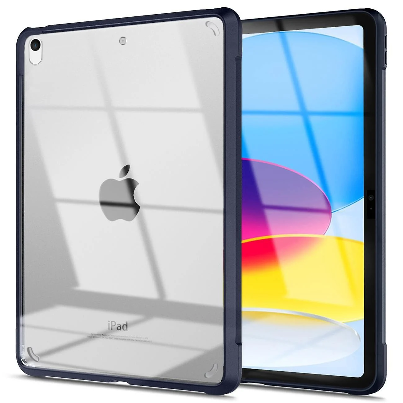 DL3 Mobilak Case for iPad 6th/5th Generation (9.7 Inch, 2018/2017 Model), iPad Air 2 & 1st, iPad Pro 9.7 Case 2016, Case Clear, iPad Case Slim Transparent Hard PC Back Cover TPU Frame Shell - Blue