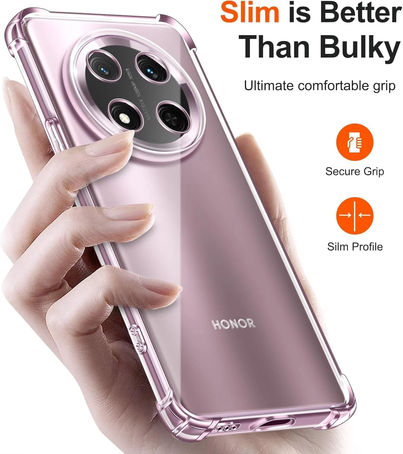 DL3 Mobilak Clear TPU Protective Case for Honor X9C with Camera Protection and Shockproof Design - Clear