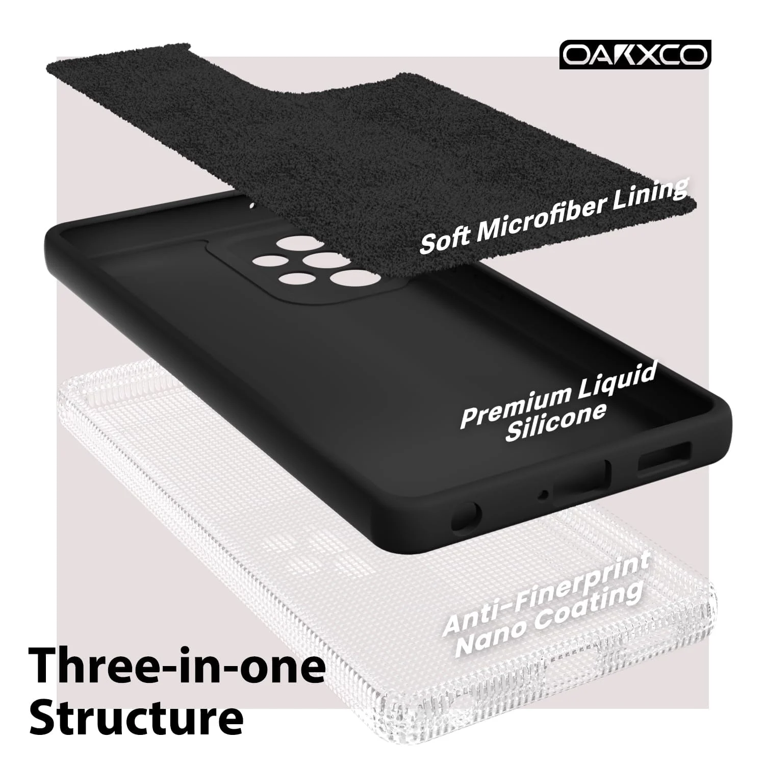 DL3 Mobilak Soft Silicone Protective Case for Samsung Galaxy A72 with Microfiber Lining and Shockproof Design - Black