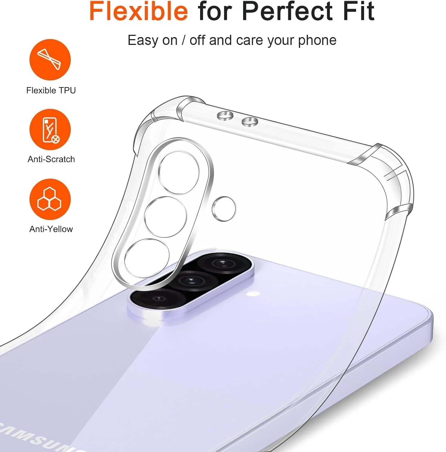 DL3 Mobilak Clear TPU Case for Samsung Galaxy A36 5G, Camera protection, Shock-absorbing protection, Scratch-resistant surface - Clear