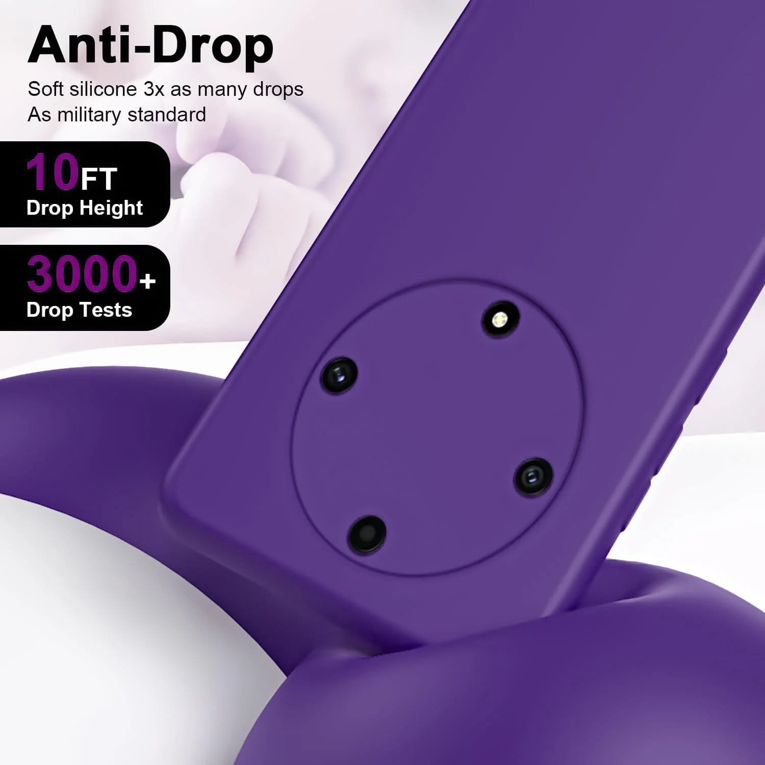 DL3 Mobilak Soft Silicone Protective Case for Honor X9b with Microfiber Lining and Shockproof Design - Purple