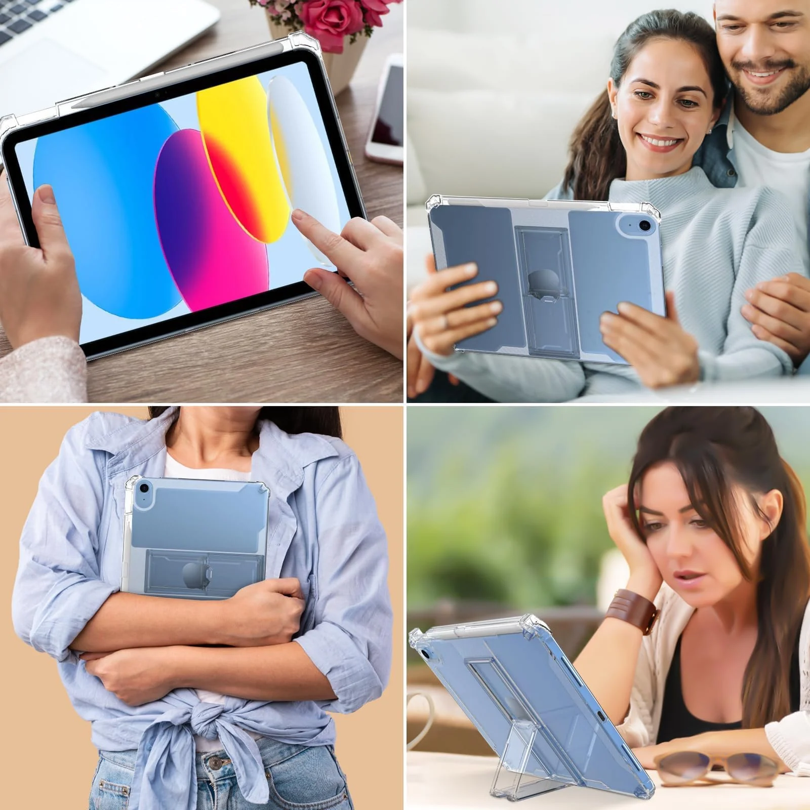 DL3 Mobilak Transparent Stand Case for iPad Mini 7 A17 Pro 2024/iPad Mini 6 2021 8.3 Inch iPad Mini 7th/6th Gen Shockproof, Slim Anti-Yellowing Bumper, Kickstand Cover, with Pencil Holder - Clear
