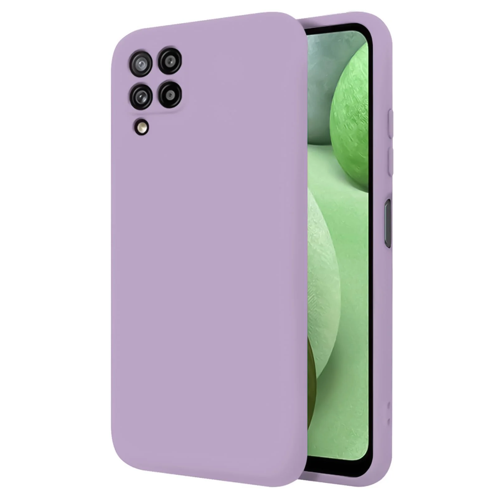 DL3 Mobilak Soft Silicone Protective Case for Samsung Galaxy A12 / M12 with Microfiber Lining and Shockproof Design - Lavender