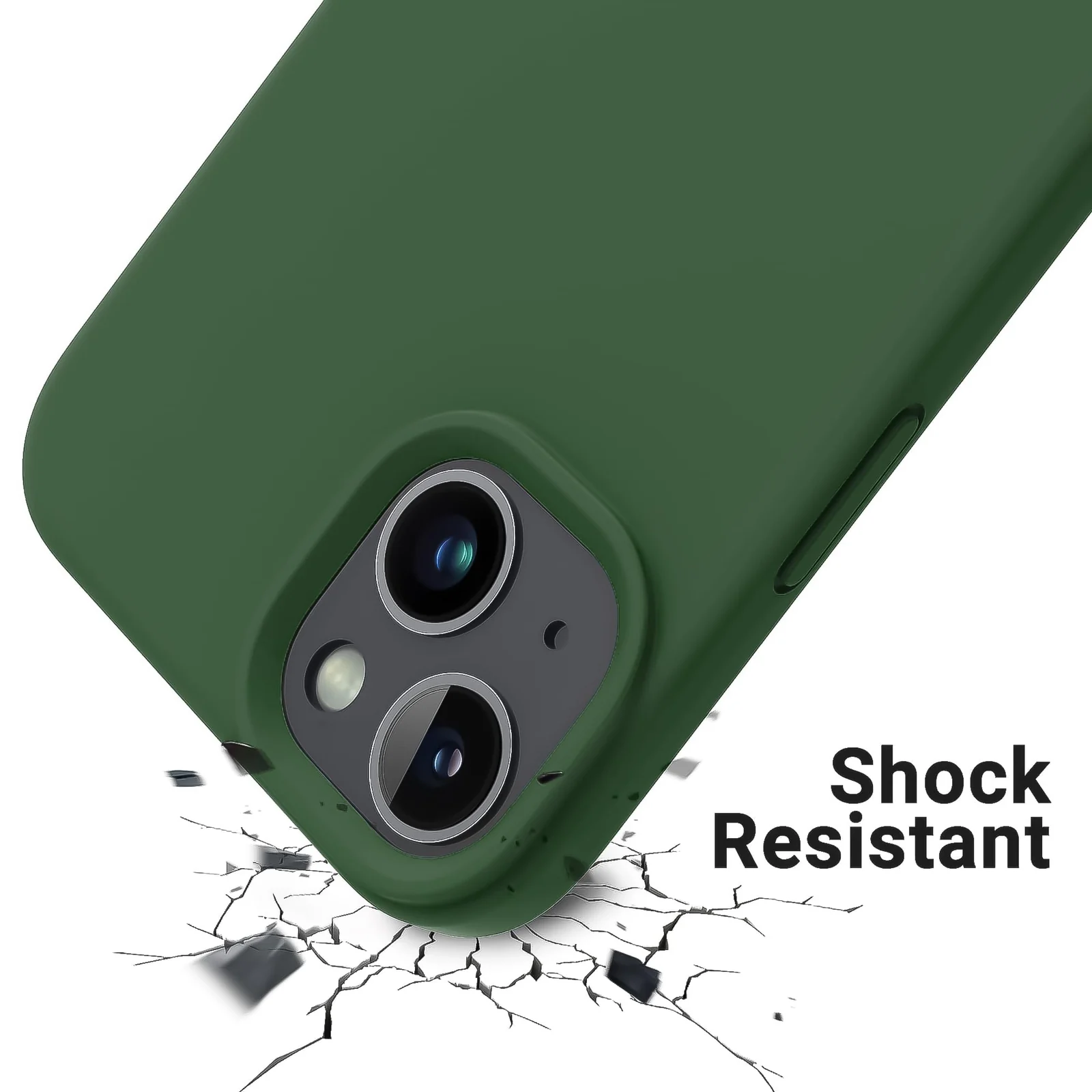 "DL3 Mobilak Liquid Silicone Protective Case for 𝐢𝐏𝐡𝐨𝐧𝐞 𝟏𝟓 𝐏𝐥𝐮𝐬, 𝐢𝐏𝐡𝐨𝐧𝐞 𝟏𝟒 𝐏𝐥𝐮𝐬 "" with Camera Protection and Microfiber Lining - B Green"