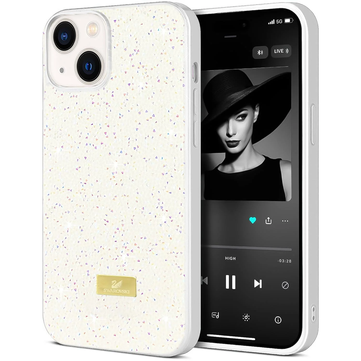 DL3 Mobilak Glitter Protective Case with Camera Protection for iPhone 15 (6.1 Inch)