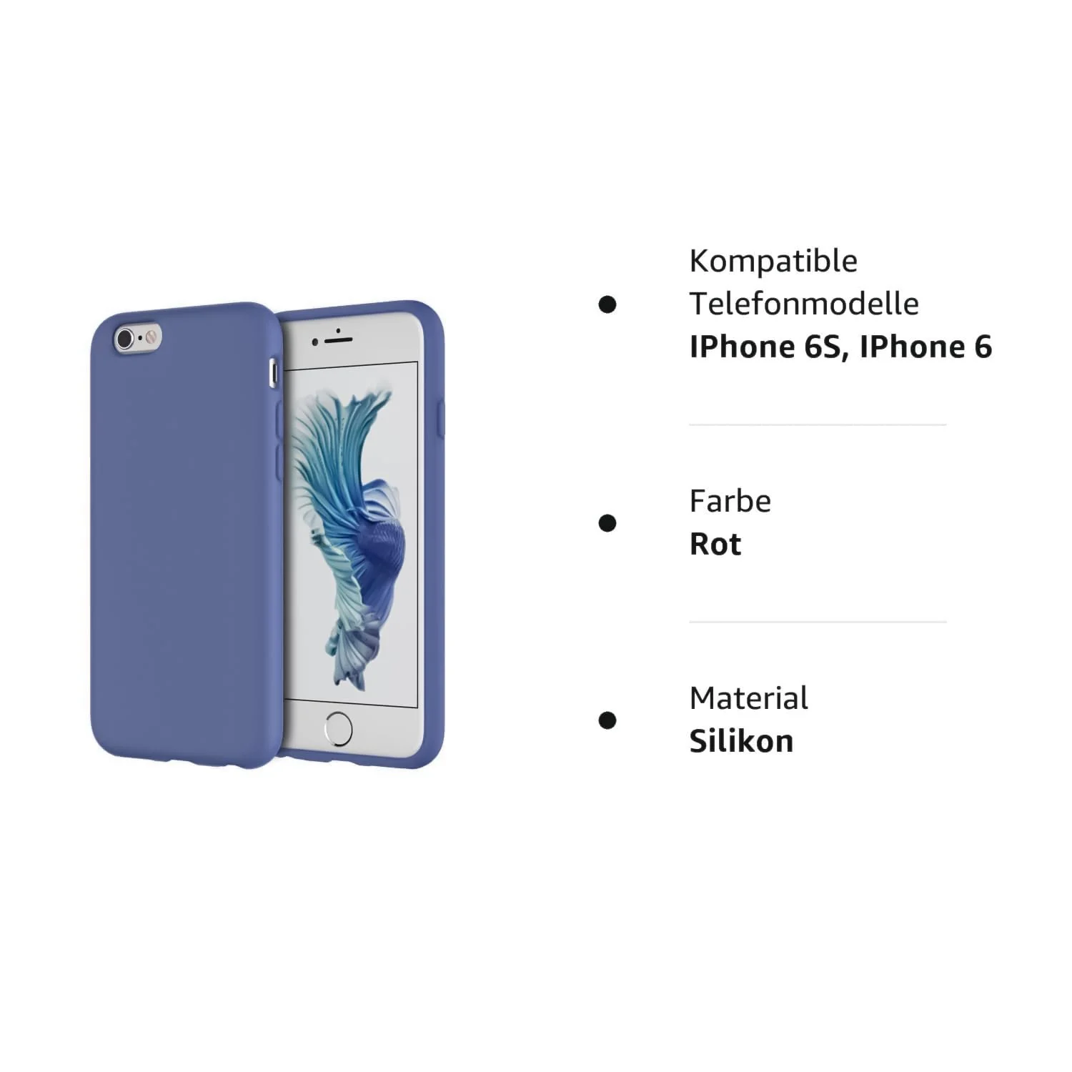 DL3 Mobilak Liquid Silicone Case for iPhone 6 / 6S, Shock-absorbing protection, Scratch-resistant surface, Soft microfiber lining - Lavender Blue