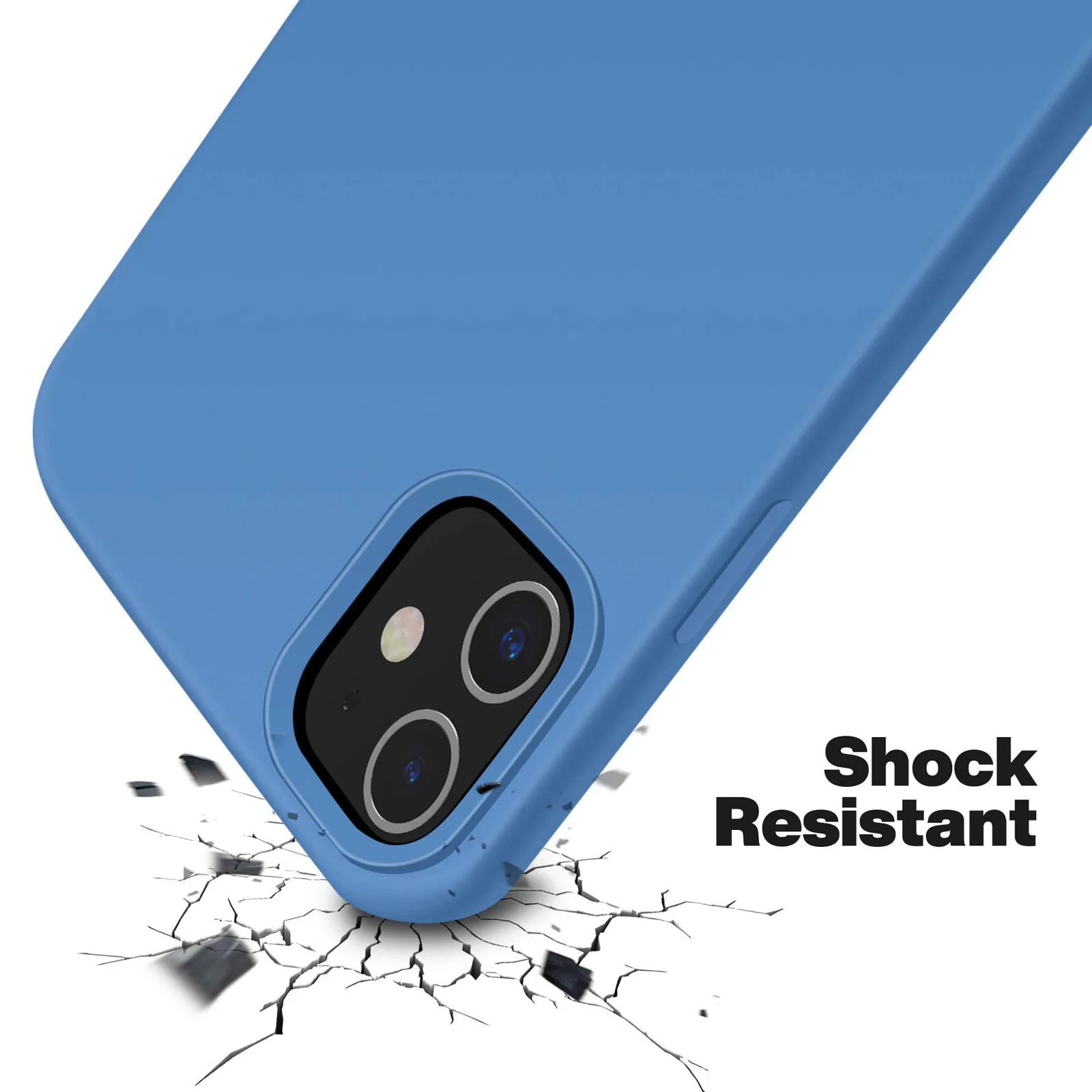 DL3 Mobilak Liquid Silicone Case for iPhone 12 / 12 Pro (6.1 Inch), Shock-absorbing protection, Scratch-resistant surface, Soft microfiber lining - Light Blue