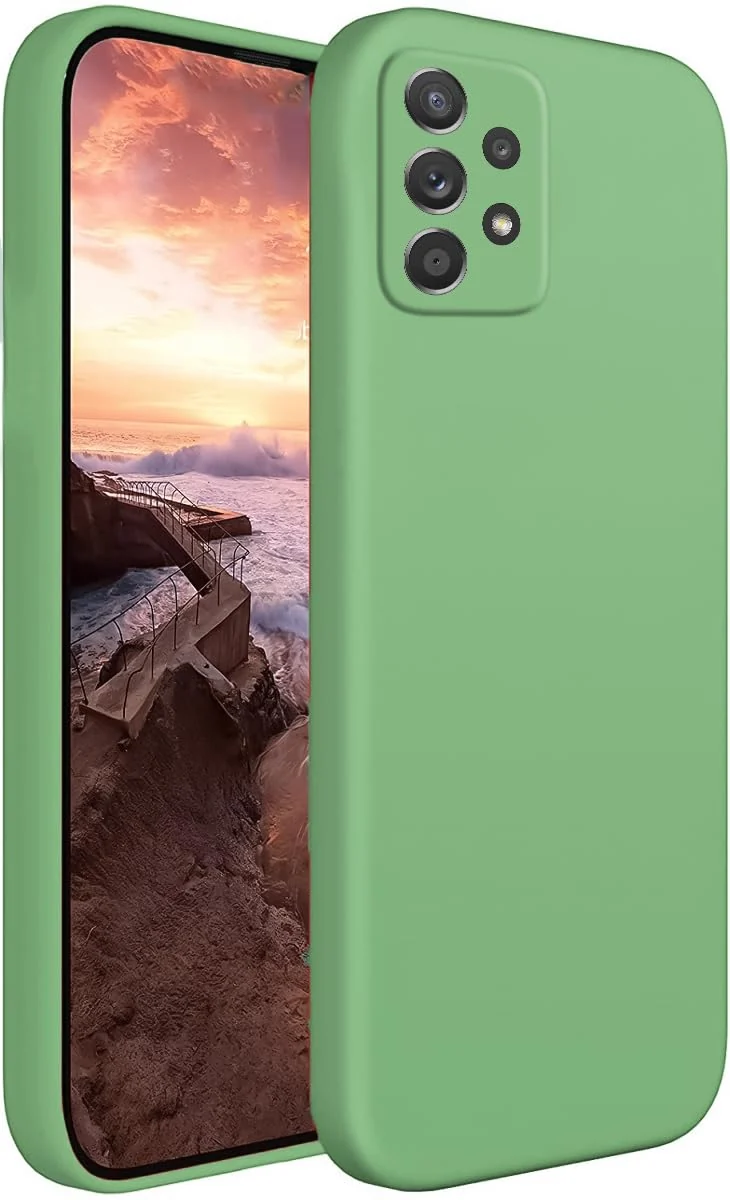 DL3 Mobilak Liquid Silicone Protective Case for Samsung Galaxy A23 5G / 4G with Camera Protection and Microfiber Lining - Light Green
