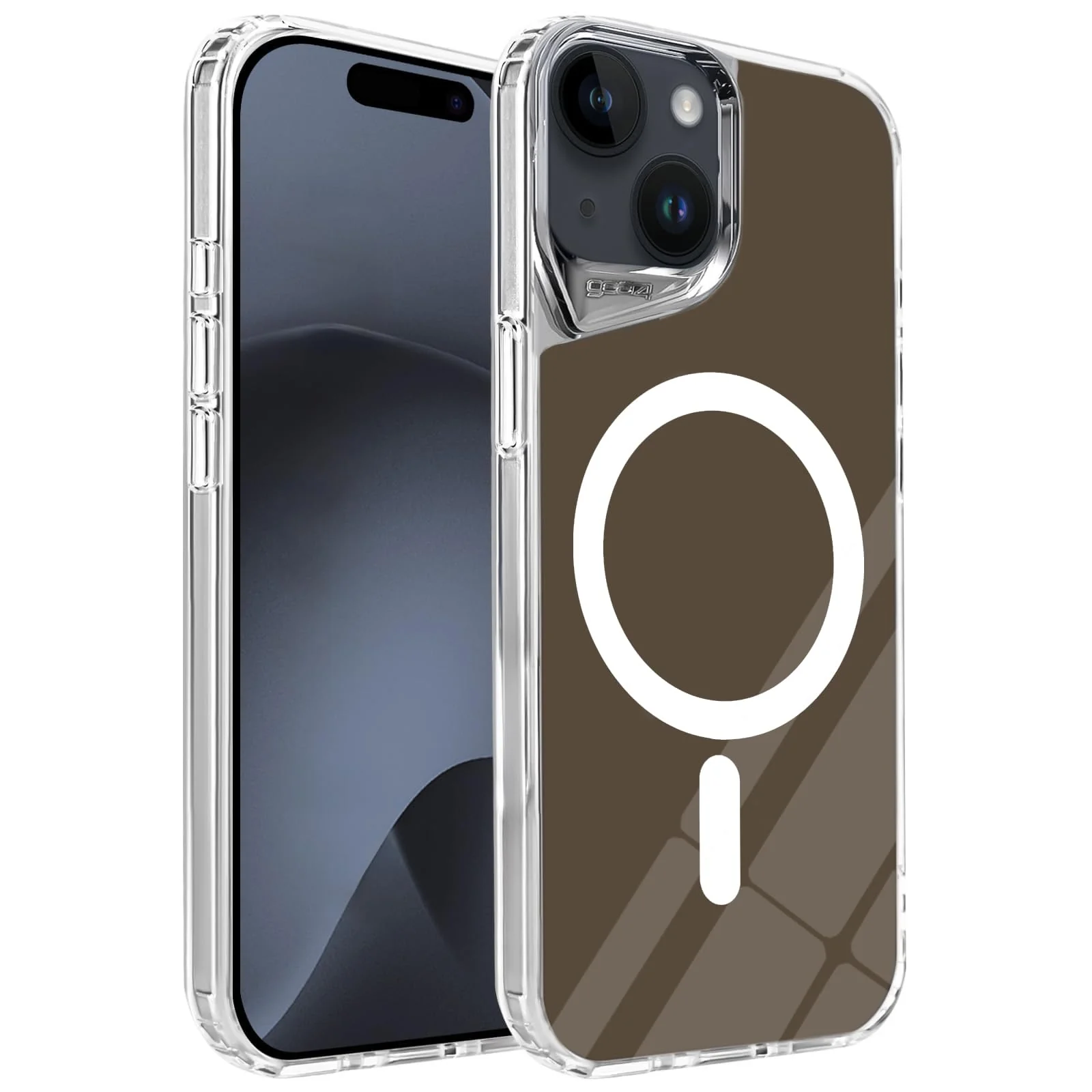 DL3 Mobilak Clear MagSafe-Compatible TPU Case for iPhone 15 - Brown