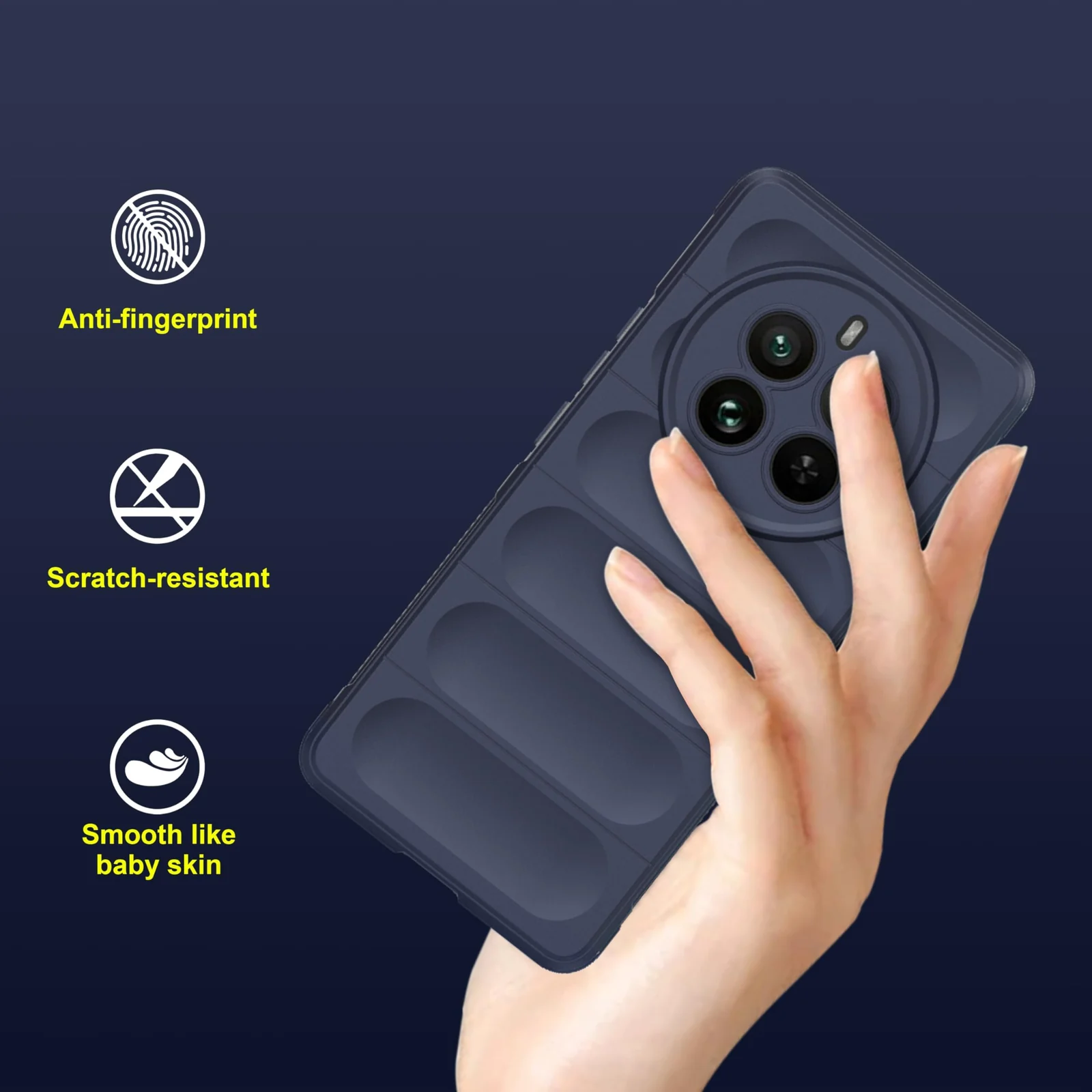 DL3 Mobilak Silicone Case for realme 12 Pro/realme 12 Pro Plus Heavy Duty Protective [Slim Fit] Shockproof Soft Flexible Protective Design Shock- TPU Cover With Camera Protection - Blue