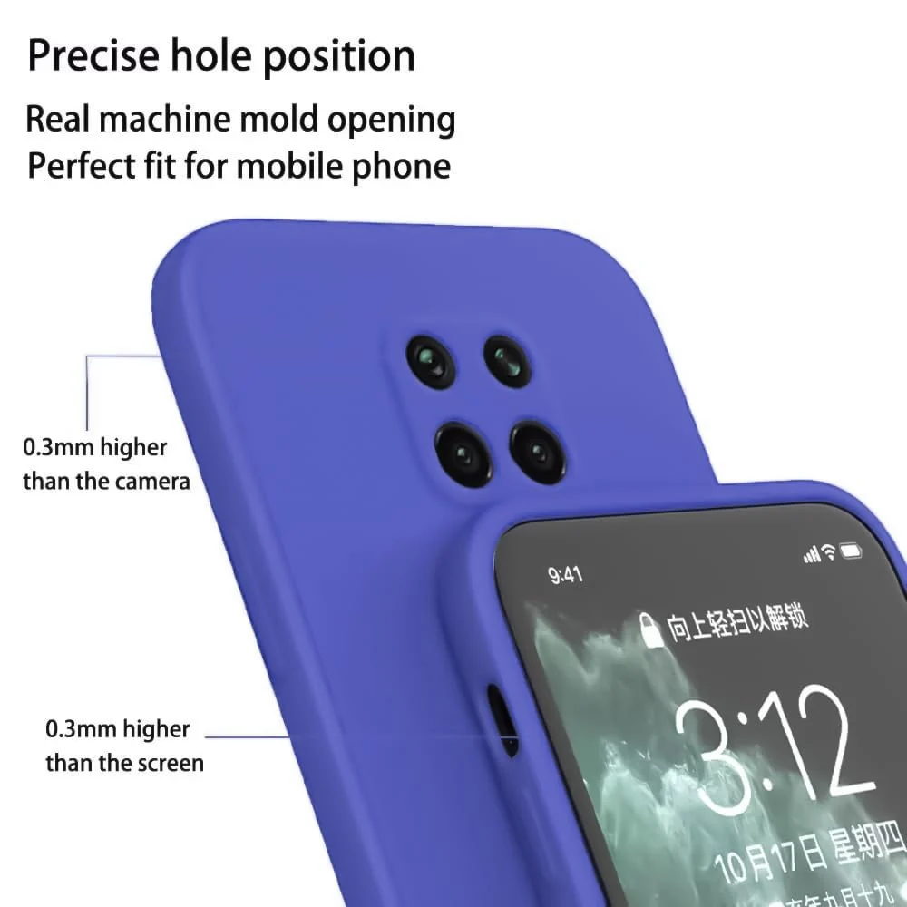 DL3 Mobilak Silicone Protective Case for Xiaomi Redmi Note 9S / 9 Pro / 9 Pro Max, Shock-absorbing protection, Scratch-resistant surface, Soft microfiber lining - Light Blue