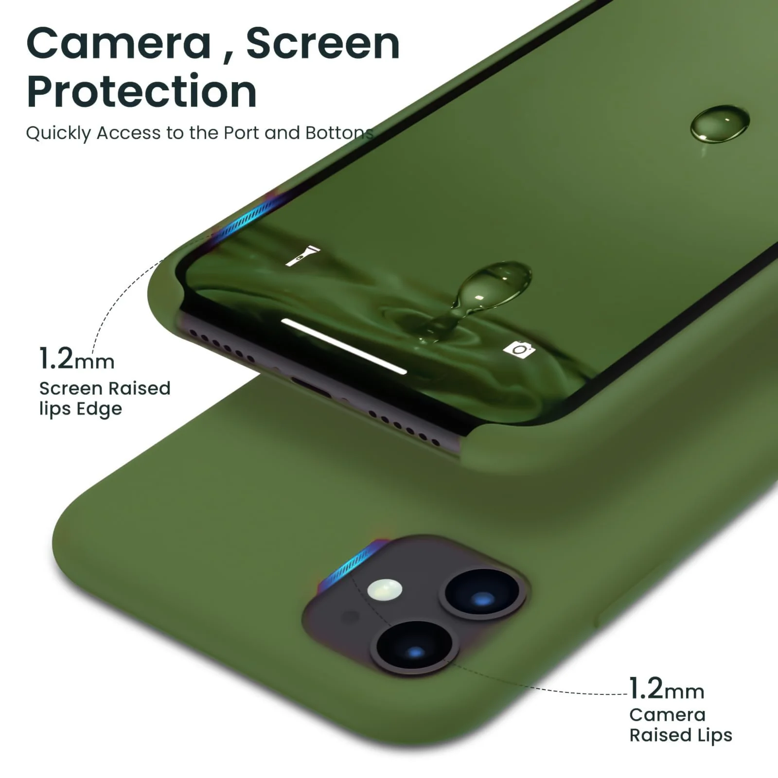 DL3 Mobilak Liquid Silicone Protective Case for iPhone 11 (6.1 Inch) with Camera Protection and Microfiber Lining - A Clover