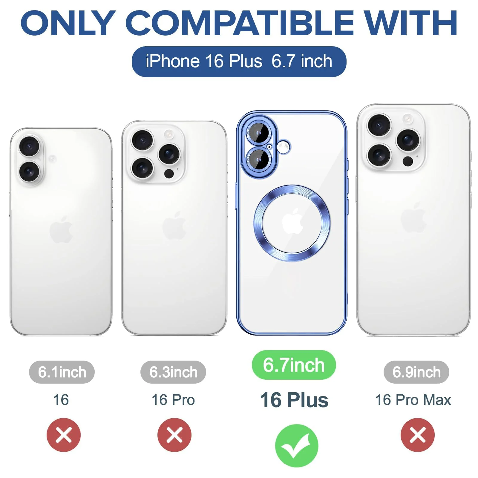 DL3 Mobilak Plated-Edge TPU Protective Case with Camera Protection for iPhone 16 Plus - Steel Blue