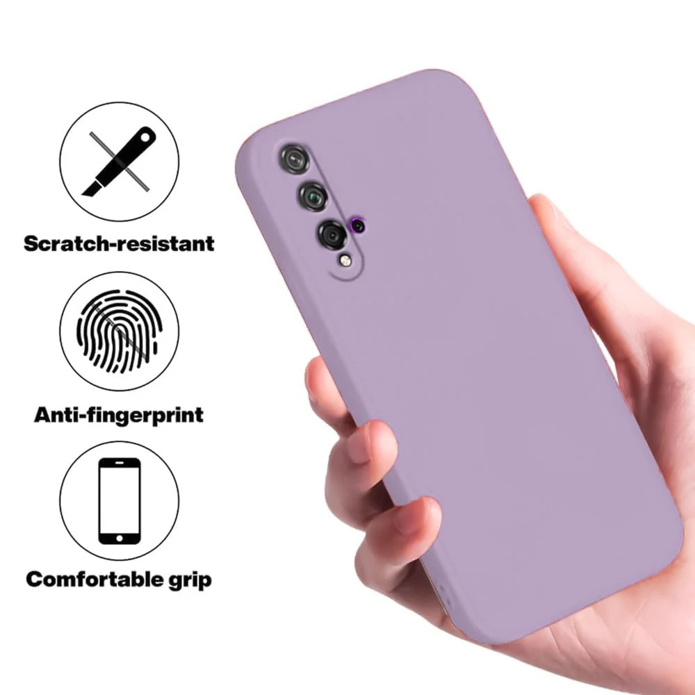 DL3 Mobilak Liquid Silicone Protective Case for Huawei nova 5T with Microfiber Lining and Shockproof Design - Lavender