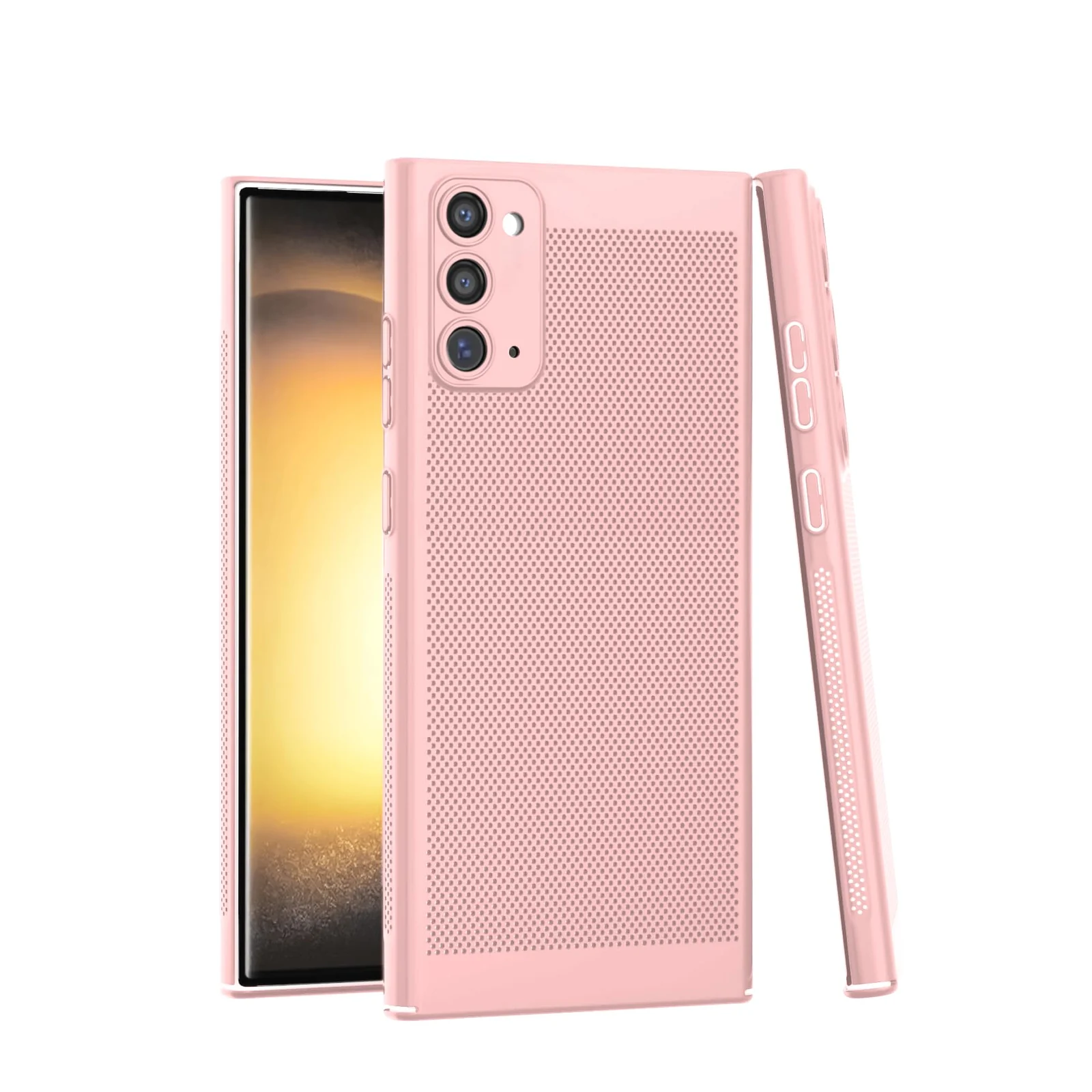 DL3 Mobilak Heat-Dissipation Hard PC Case with Built-In Camera Lens Protector for Samsung Galaxy Note 20 - Pink