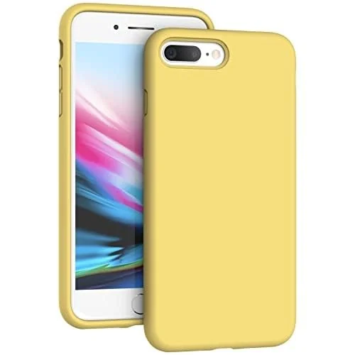 DL3 Mobilak Liquid Silicone Protective Case with Soft Microfiber Lining for iPhone 6 Plus / 6S Plus - Yellow