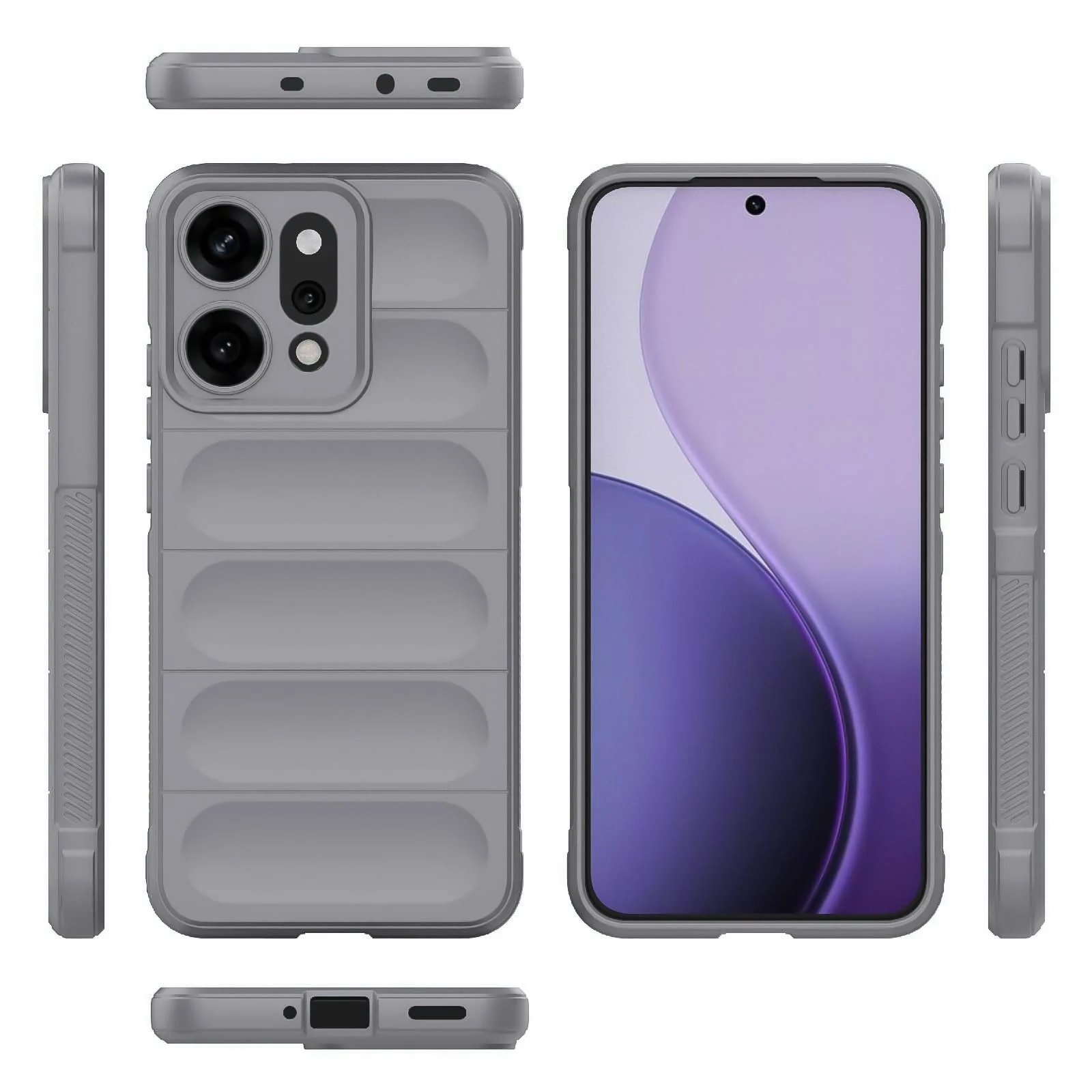 DL3 Mobilak Rugged Protective Case for OPPO Reno 14 5G (OPPO Reno14), Camera protection, Shock-absorbing protection, Non-slip grip - Gray