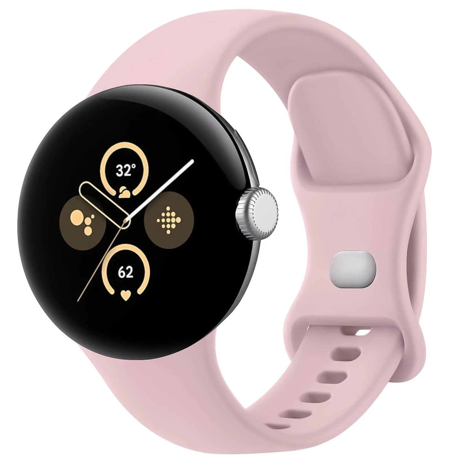 DL3 Mobilak Band Compatible with Google Pixel Watch 4/3 (45mm), Soft Silicone Sport Replacement Straps Bracelet for Google Pixel Watch 3 45mm/Pixel Watch 4 45mm - Pink