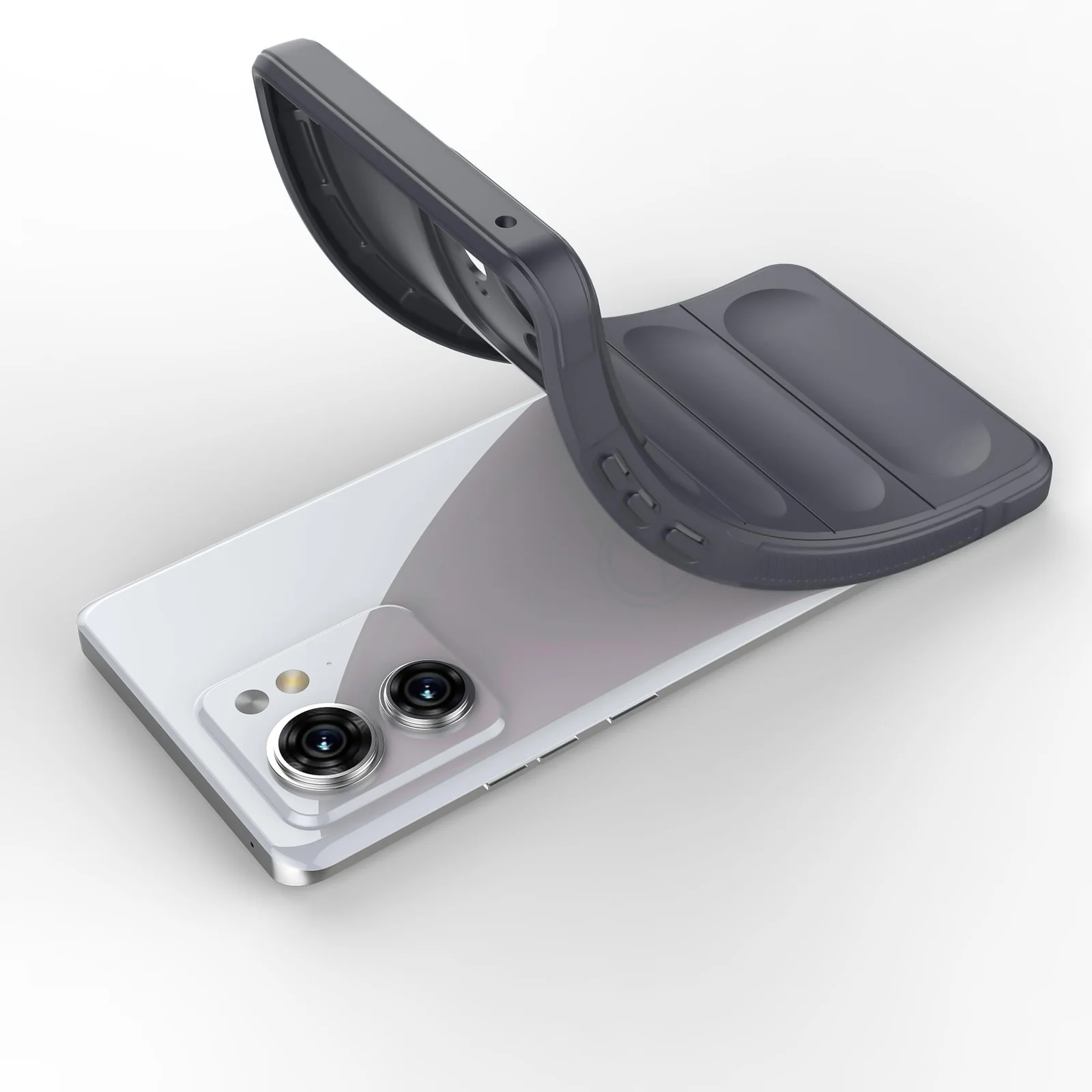 DL3 Mobilak Soft Silicone Protective Case for Motorola Edge 40 5G with Camera Protection and Shockproof Design - Dark Gray