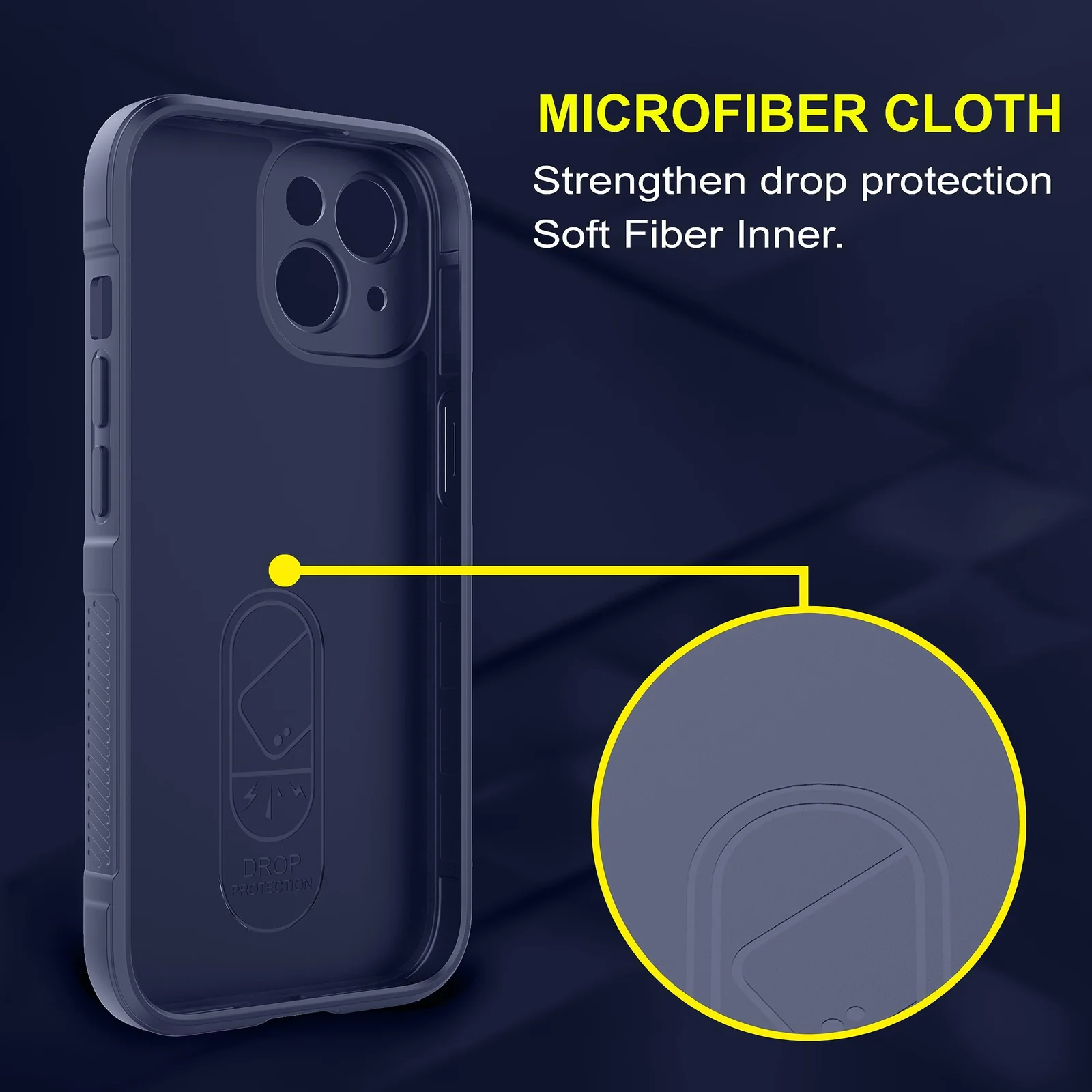 DL3 Mobilak Silicone Case for iPhone 15+ Plus 6.7-Inch Heavy Duty Protective [Slim Fit] Shockproof Soft Flexible Protective Design Shock-Absorption TPU Cover With Camera Protection - Blue