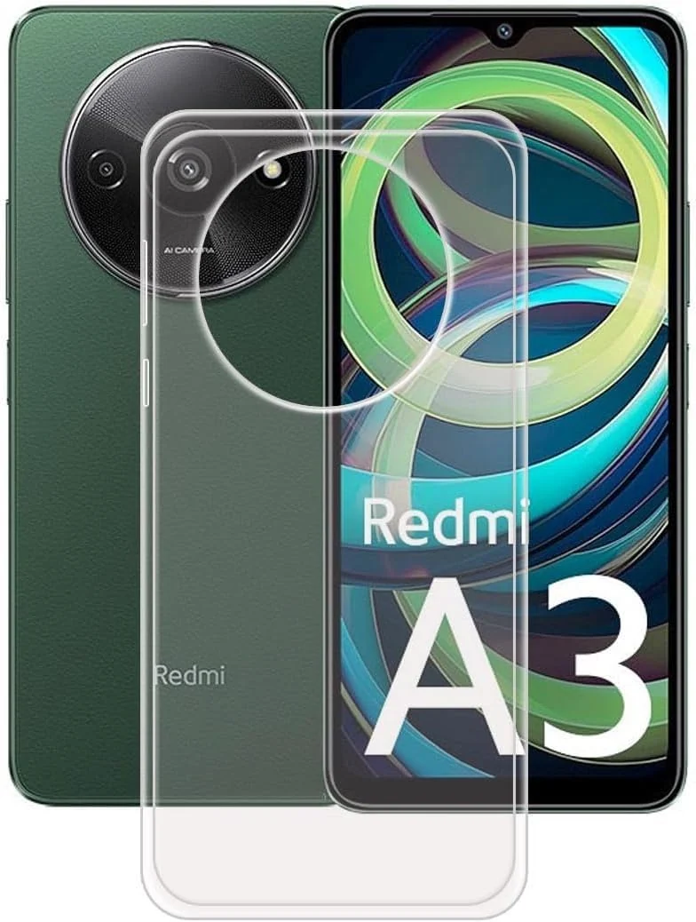 DL3 Mobilak Case Compatible with Xiaomi Redmi A3 Case Crystal Soft TPU Gel Case Flexible Silicone Anti-Scratch Camera Protection TPU Cover - Clear