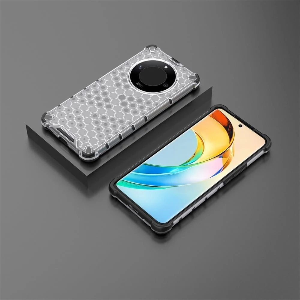 DL3 Mobilak Honeycomb Protective Case for Honor X9b / Honor Magic 6 Lite / X50, Shock-absorbing protection, Transparent design, Slim, lightweight profile - Clear