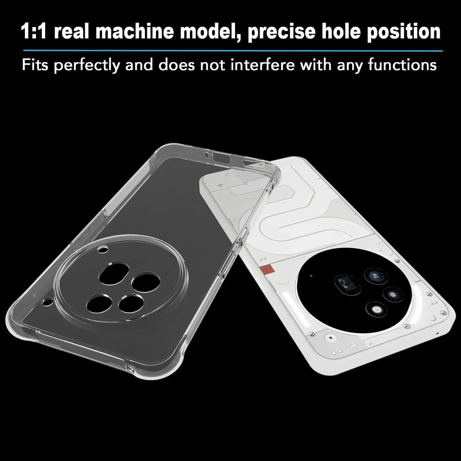 DL3 Mobilak Case Compatible with Nothing Phone 3A Pro, Cover Silicone TPU Gorilla Anti-shock Protector Camera Shockproof Corners - Clear