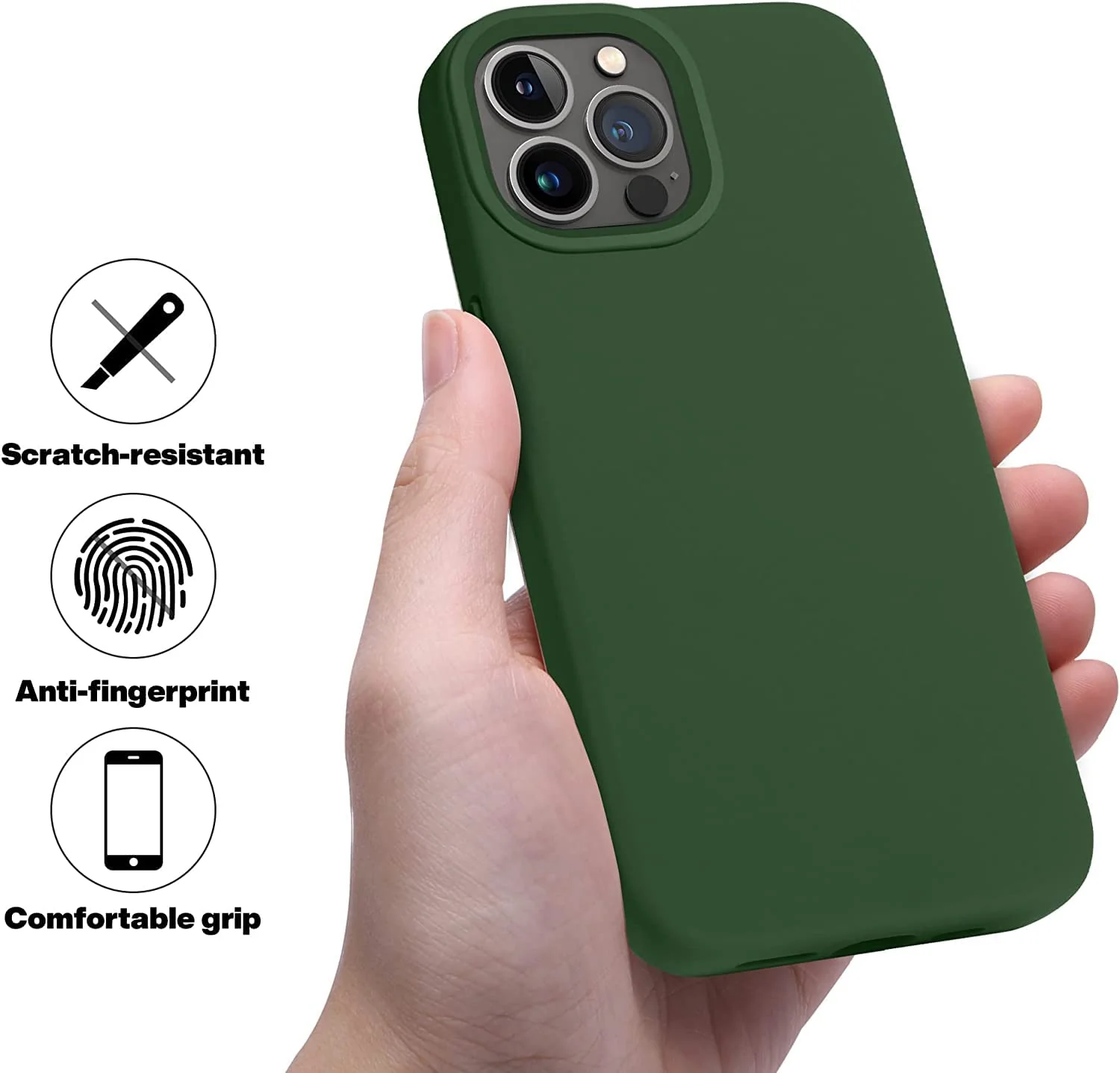 DL3 Mobilak Compatible with iPhone 11 Pro (5.8 Inch) Case, Liquid Silicone Case, Full Body Protective Cover, Shockproof, Slim Phone Case, Anti-Scratch Soft Microfiber Lining - Clover