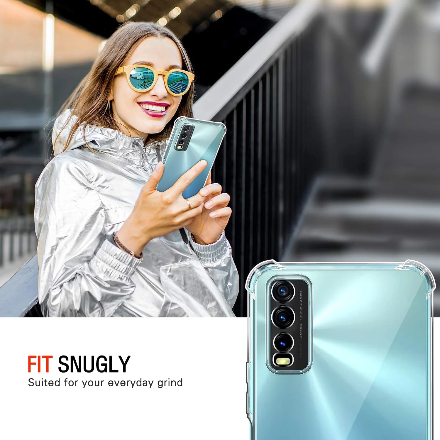 DL3 Mobilak Case Compatible with vivo Y20s / vivo Y11s / vivo Y20, Cover Silicone TPU Gorilla Anti-shock Protector Camera Shockproof Corners - Clear