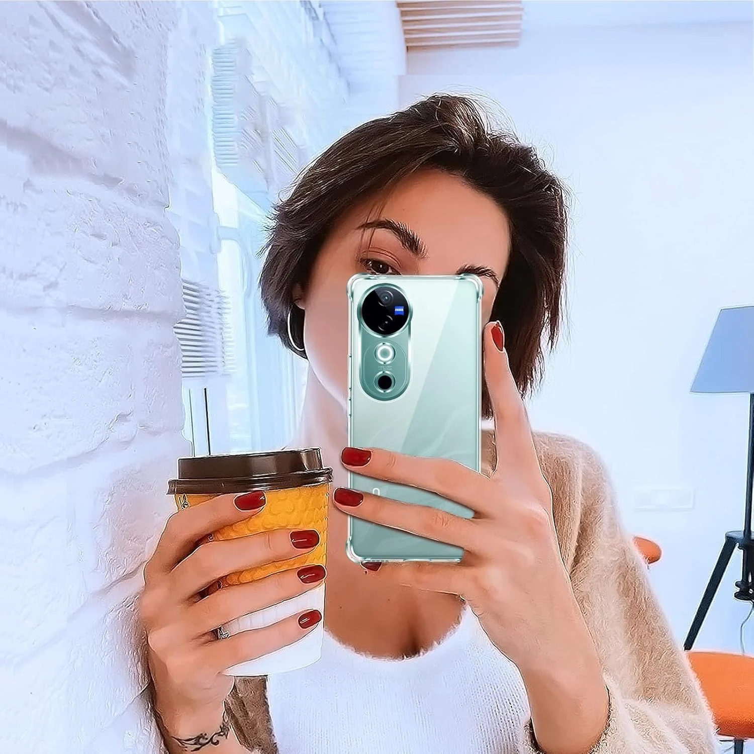 DL3 Mobilak Clear TPU Protective Case for vivo V40 5G with Camera Protection and Shockproof Design - Clear