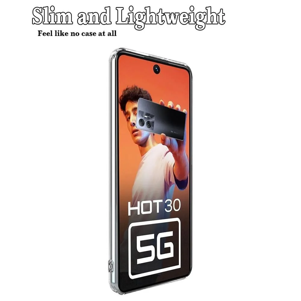 DL3 Mobilak Case Compatible with Infinix Hot 30 Case Crystal Soft TPU Gel Case Flexible Silicone Anti-Scratch Camera Protection TPU Cover - Clear