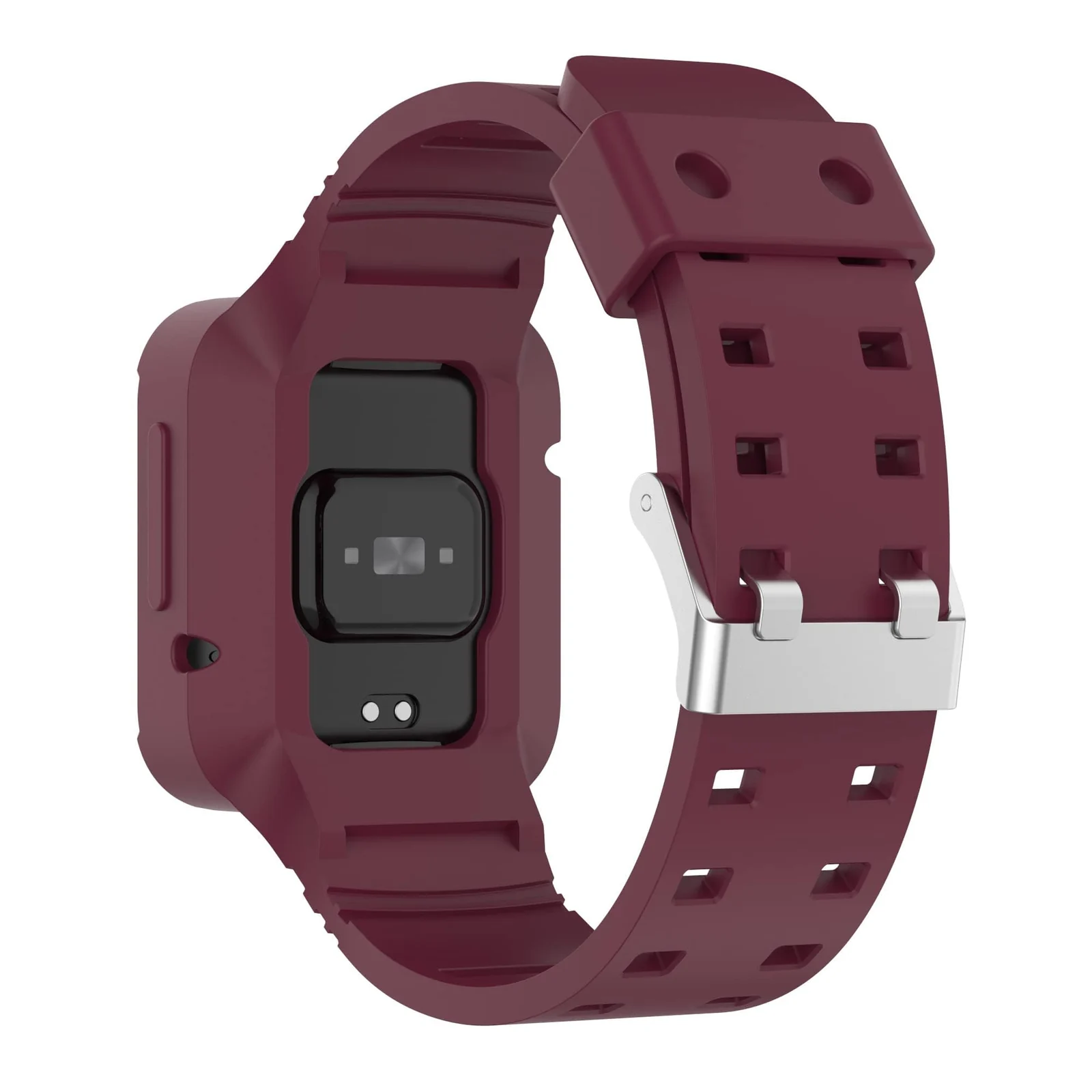 DL3 Mobilak Replacement Wrist Band Compatible with Xiaomi Redmi Watch 2 Lite/Mi Watch Lite/Poco Watch/Redmi Watch 2/Horloge 2, Adjustable Soft Silicone Wrist Strap with Cover - Wine Red