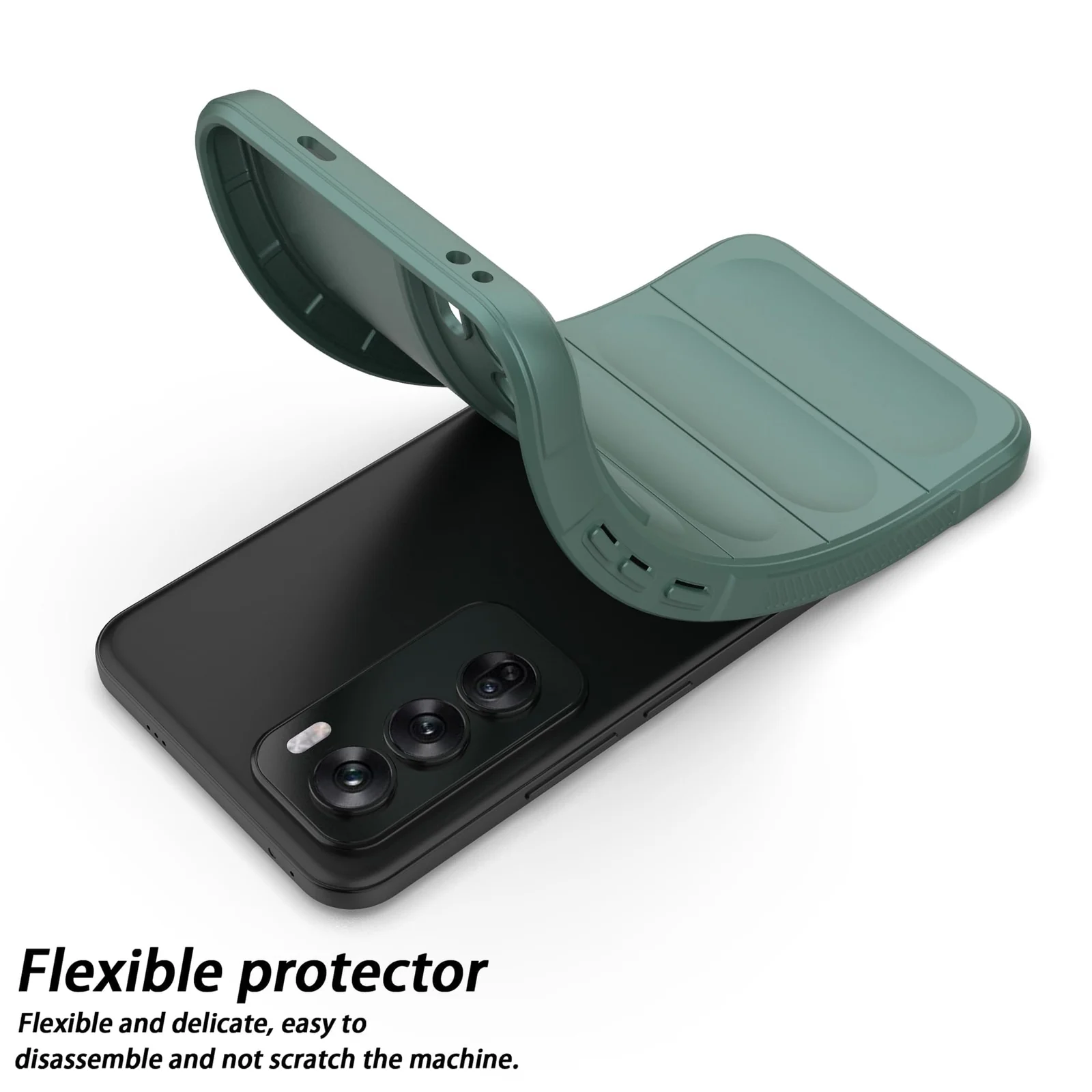 DL3 Mobilak Silicone Case for OPPO Reno 12 5G Heavy Duty Protective [Slim Fit] Shockproof Soft Flexible Protective Design Shock-Absorption TPU Cover With Camera Protection - Green