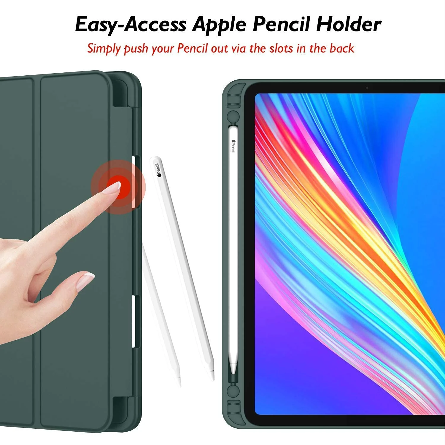 DL3 Mobilak iPad Pro 11 Inch Case 2022(4th Gen)/2021(3rd Gen)/2020(2nd Gen) with Pencil Holder, Smart iPad Case [Support Touch ID and Auto Wake/Sleep] with Auto 2nd Gen Pencil Charging - Green