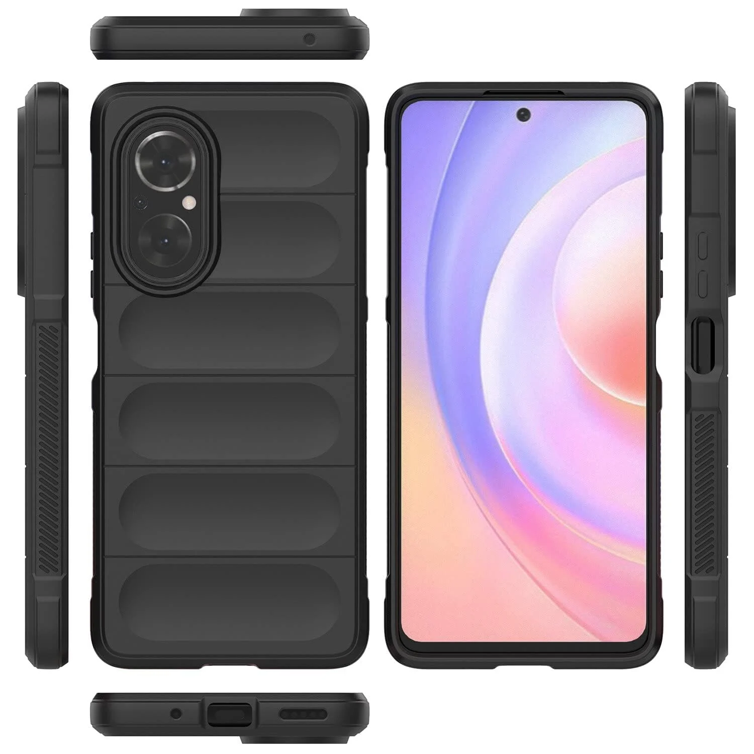 DL3 Mobilak Flexible Silicone and TPU Protective Case with Camera Protection for Huawei Nova 9 SE / Honor 50 SE - Black