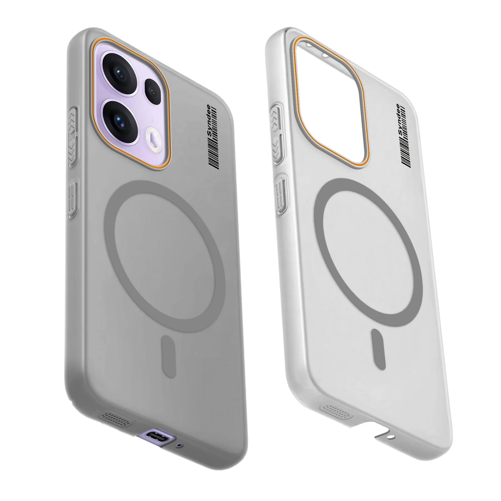 DL3 Mobilak Matte MagSafe-Compatible Magnetic Case for OPPO Reno 13F with Camera Protection and Ring Holder - Gray