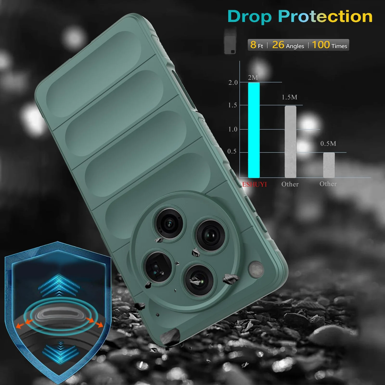 DL3 Mobilak Flexible Silicone and TPU Protective Case with Camera Protection for OPPO Find X8 Pro - Green