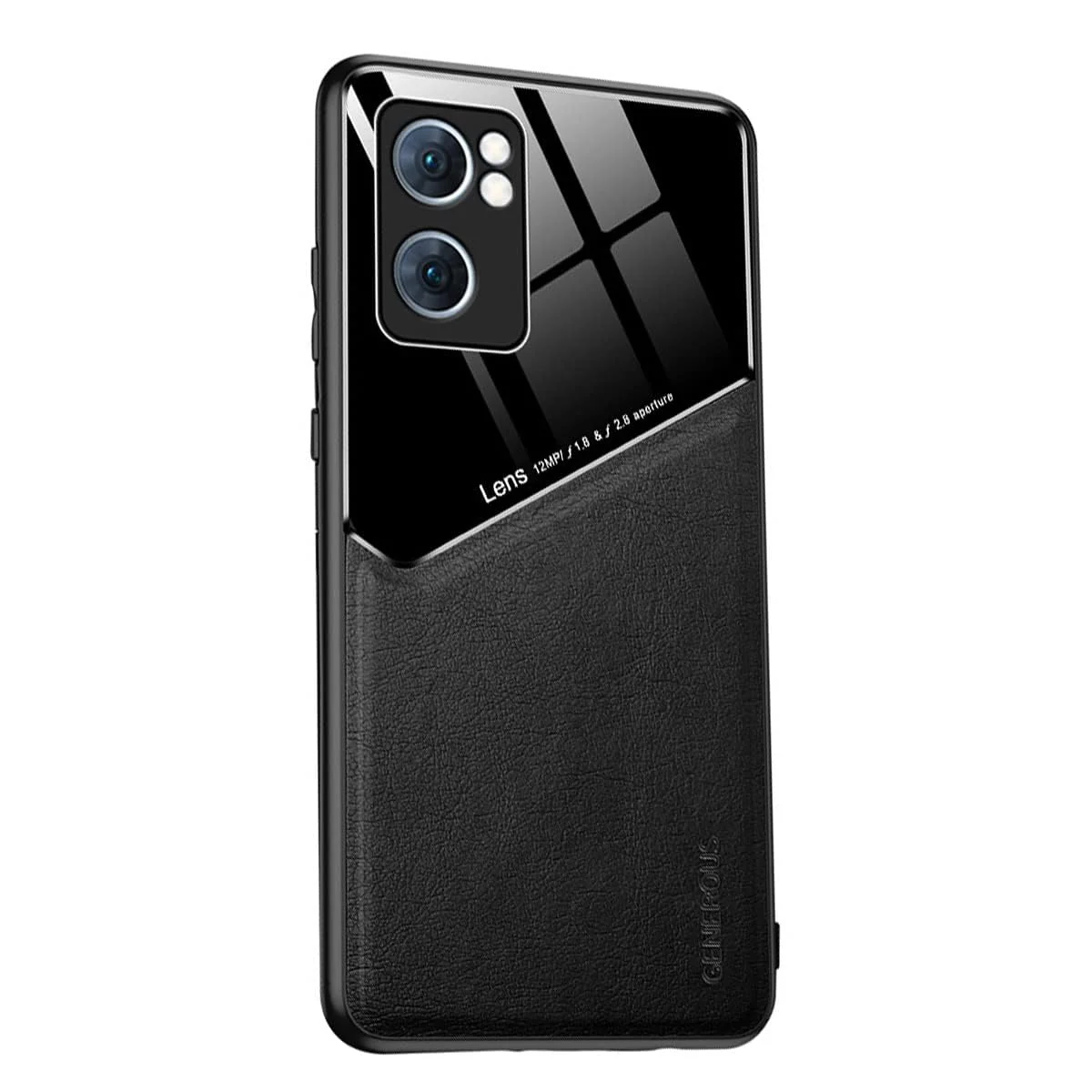 DL3 Mobilak Leather and PC Protective Case for OPPO A77 4G / A57 4G / A57S, Built-in magnetic car-mount support, Shock-absorbing protection, Raised edges around the screen and camera - Black