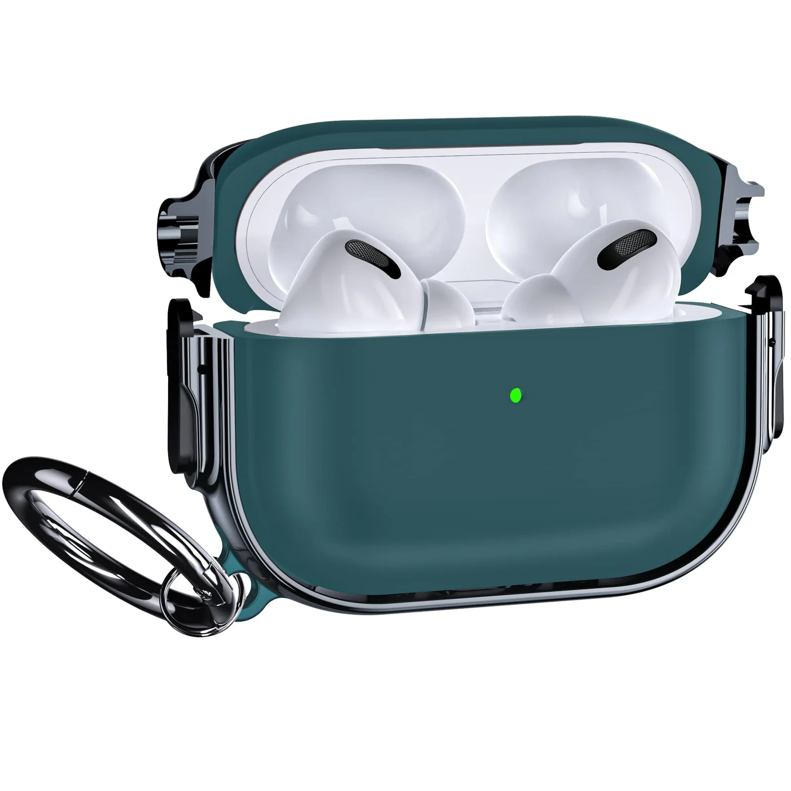 DL3 Mobilak Compatible with AirPods Pro 2 Case, Cover with Lock, Front LED Visible Dual Layer Dust Guard Shockproof Full Protective, 2022 AirPods Pro 2nd Generation Case Cover - Green