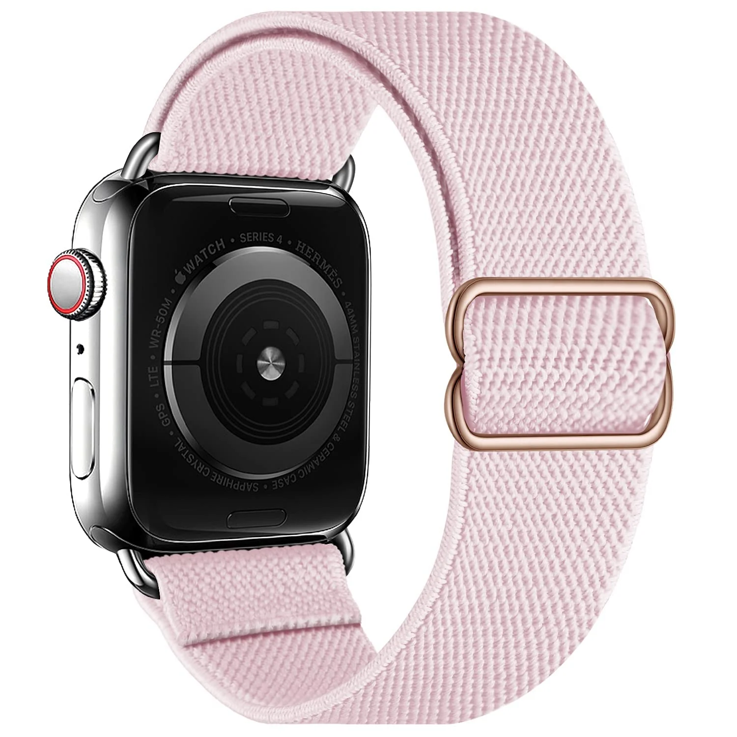 DL3 Mobilak Nylon Solo Loop Stretchy Straps For Apple Watch Band 49mm 45mm 44mm 42mm 41mm 40mm 38mm, Elastic Wristbands for Series 8 Ultra 7 6 5 4 3 2 1 Se (Sand, 42MM/44MM/45MM/49MM) - Pink Sand