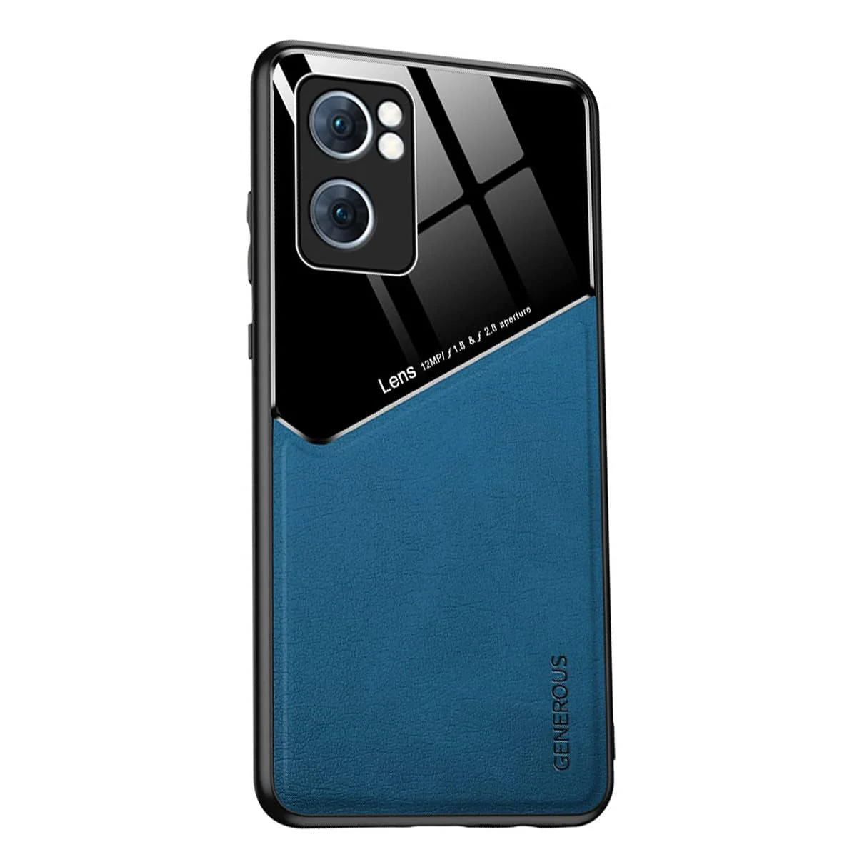 DL3 Mobilak Leather and PC Protective Case for OPPO A77 4G / A57 4G / A57S, Built-in magnetic car-mount support, Shock-absorbing protection, Raised edges around the screen and camera - Blue