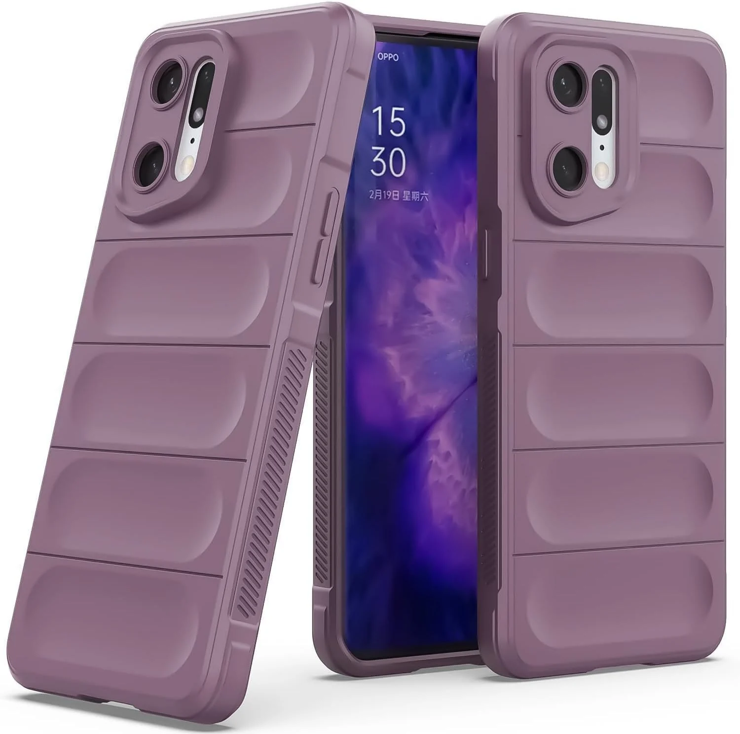 DL3 Mobilak Rugged Protective Case for OPPO Find X5, Camera protection, Shock-absorbing protection, Non-slip grip - Purple