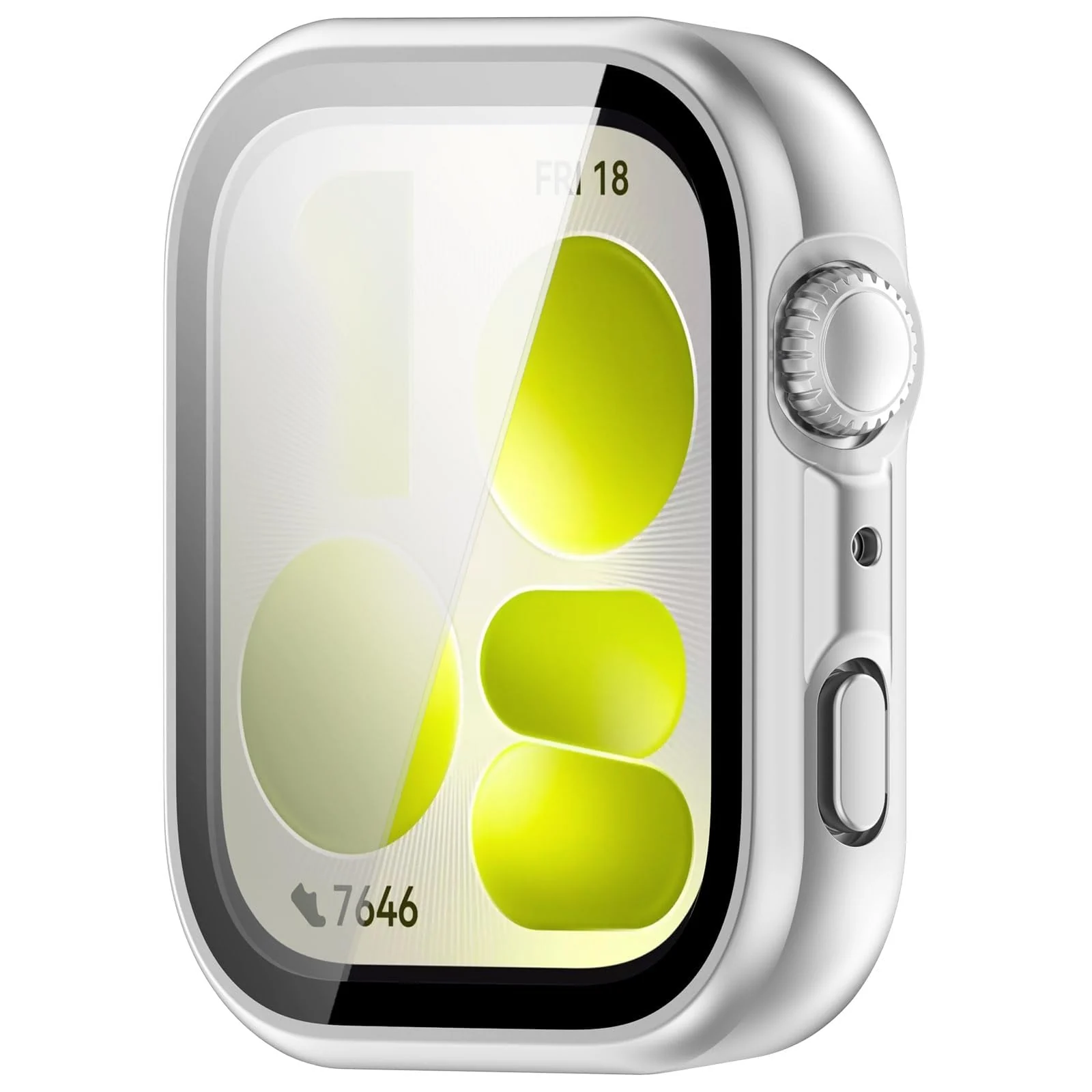 DL3 MOBILAK Full-Coverage Watch Case with Tempered Glass for Huawei Watch Fit 5, Silver