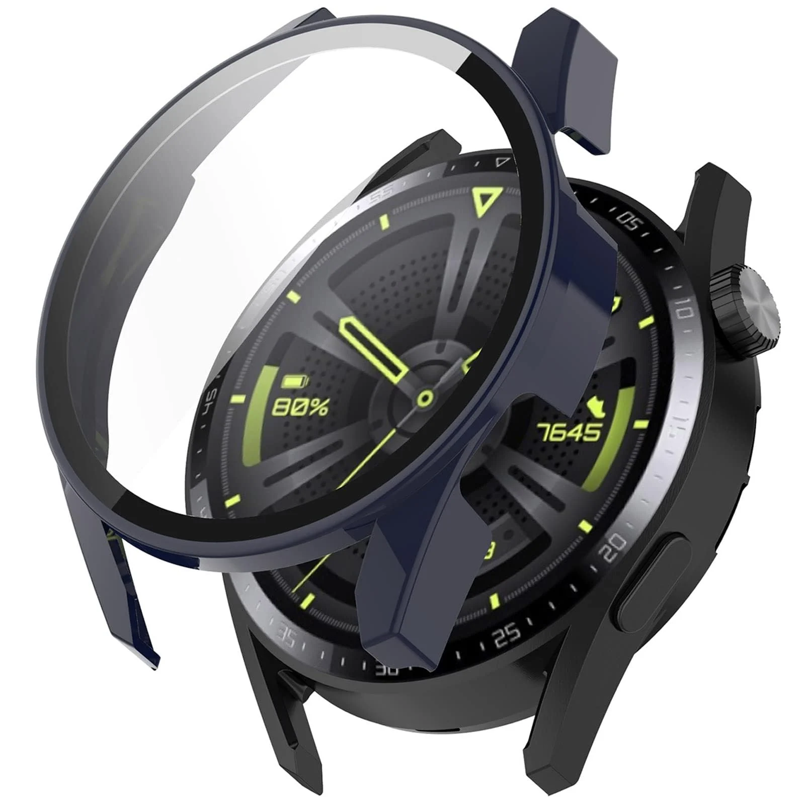 DL3 Mobilak Protective Case Compatible with Huawei Watch GT3 46mm 9H Hardness PC Case Bumper Full Slim Protective Cover with Tempered Glass For Huawei Watch GT 3 46mm
