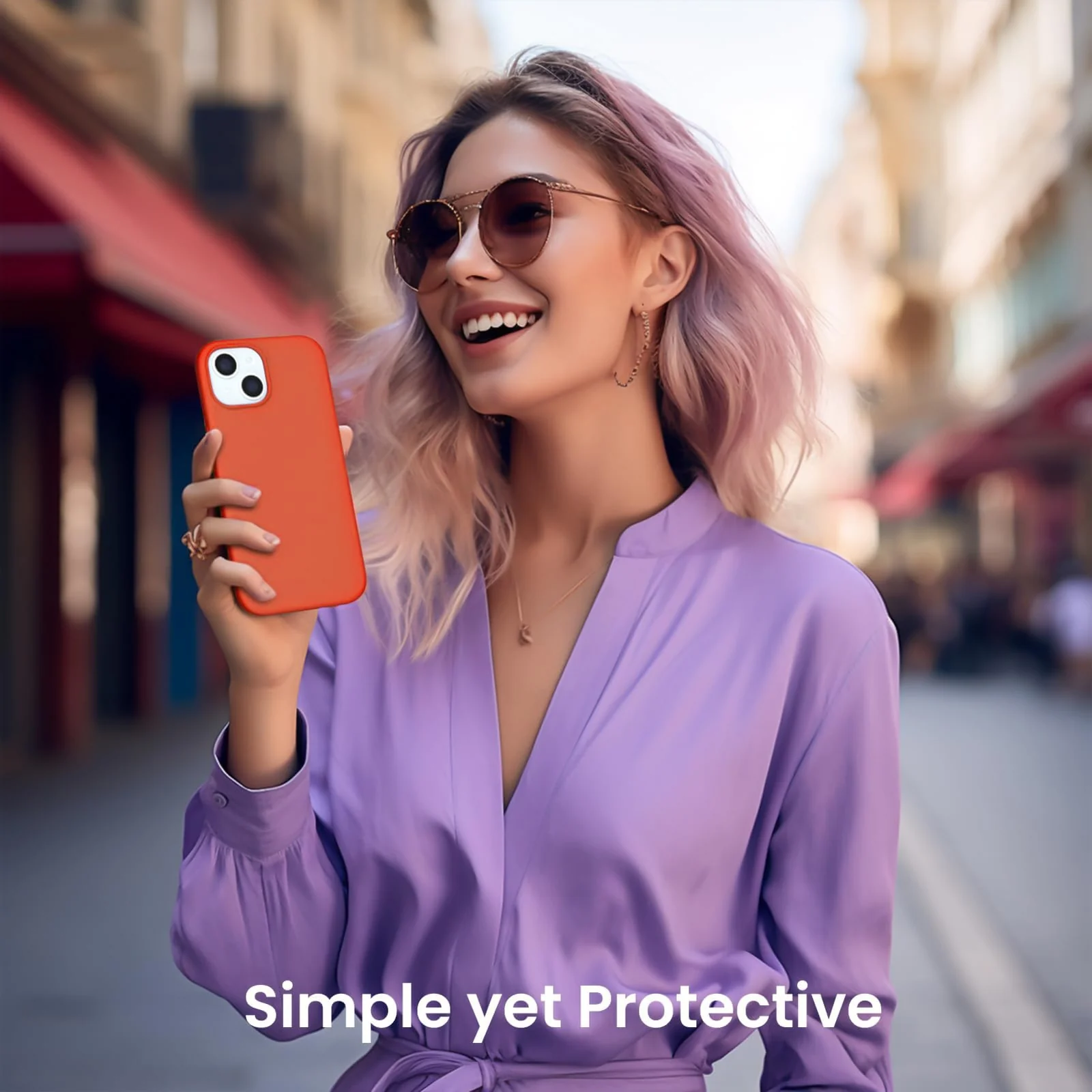 "DL3 Mobilak Liquid Silicone Protective Case for 𝐢𝐏𝐡𝐨𝐧𝐞 𝟏𝟓 𝐏𝐥𝐮𝐬, 𝐢𝐏𝐡𝐨𝐧𝐞 𝟏𝟒 𝐏𝐥𝐮𝐬 "" with Camera Protection and Microfiber Lining - Orange"